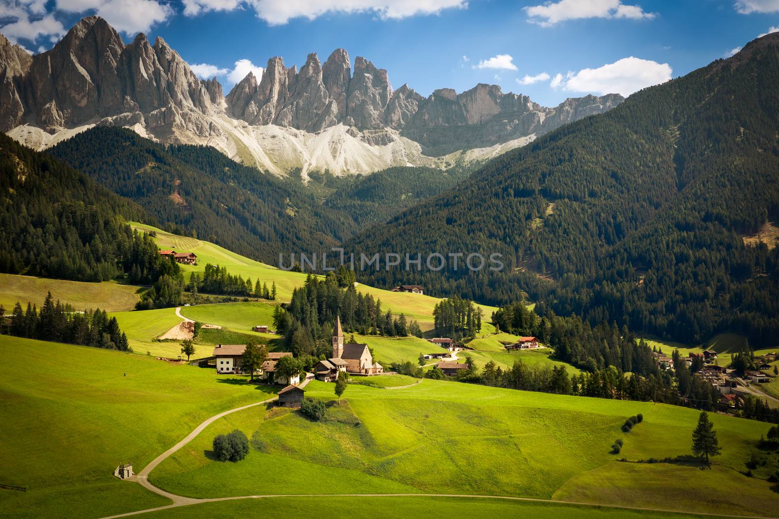 Funes Valley with Geislerspitzen (Gruppo delle Odle), South Tyro by fisfra