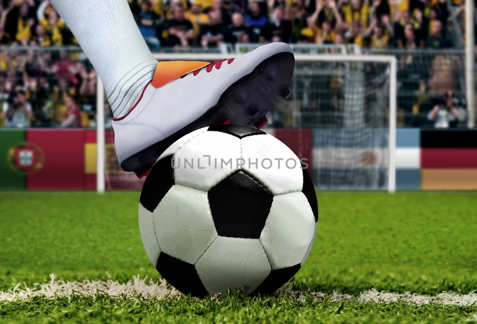 Soccer penalty kick with spectator background by razihusin