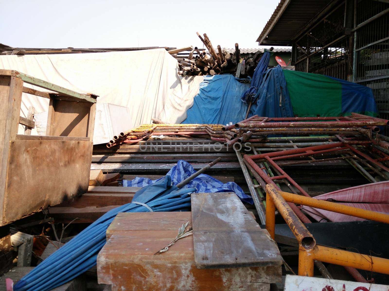 Pile of Construction Equipment for the Building