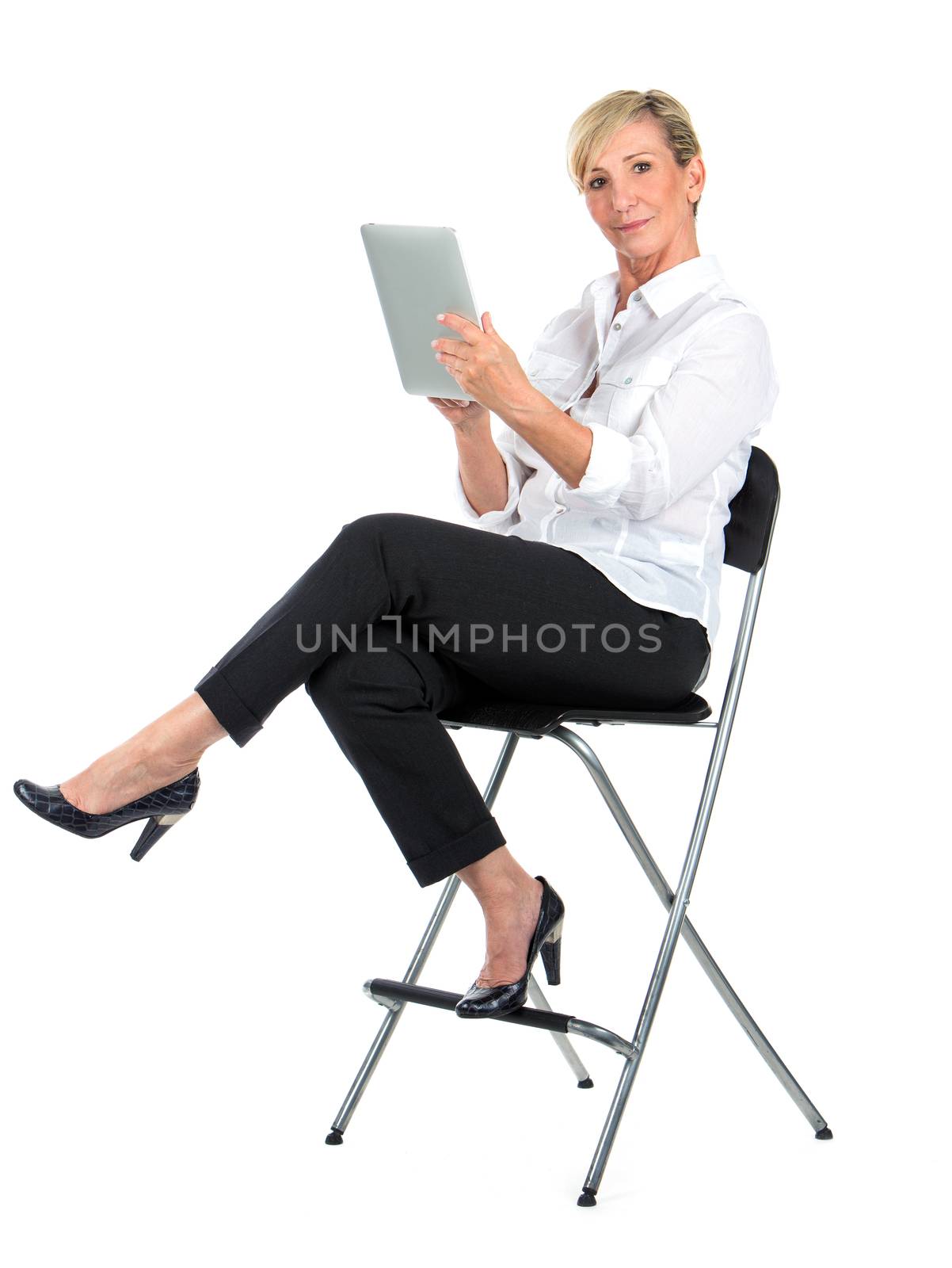 manager woman working with tablet by Flareimage