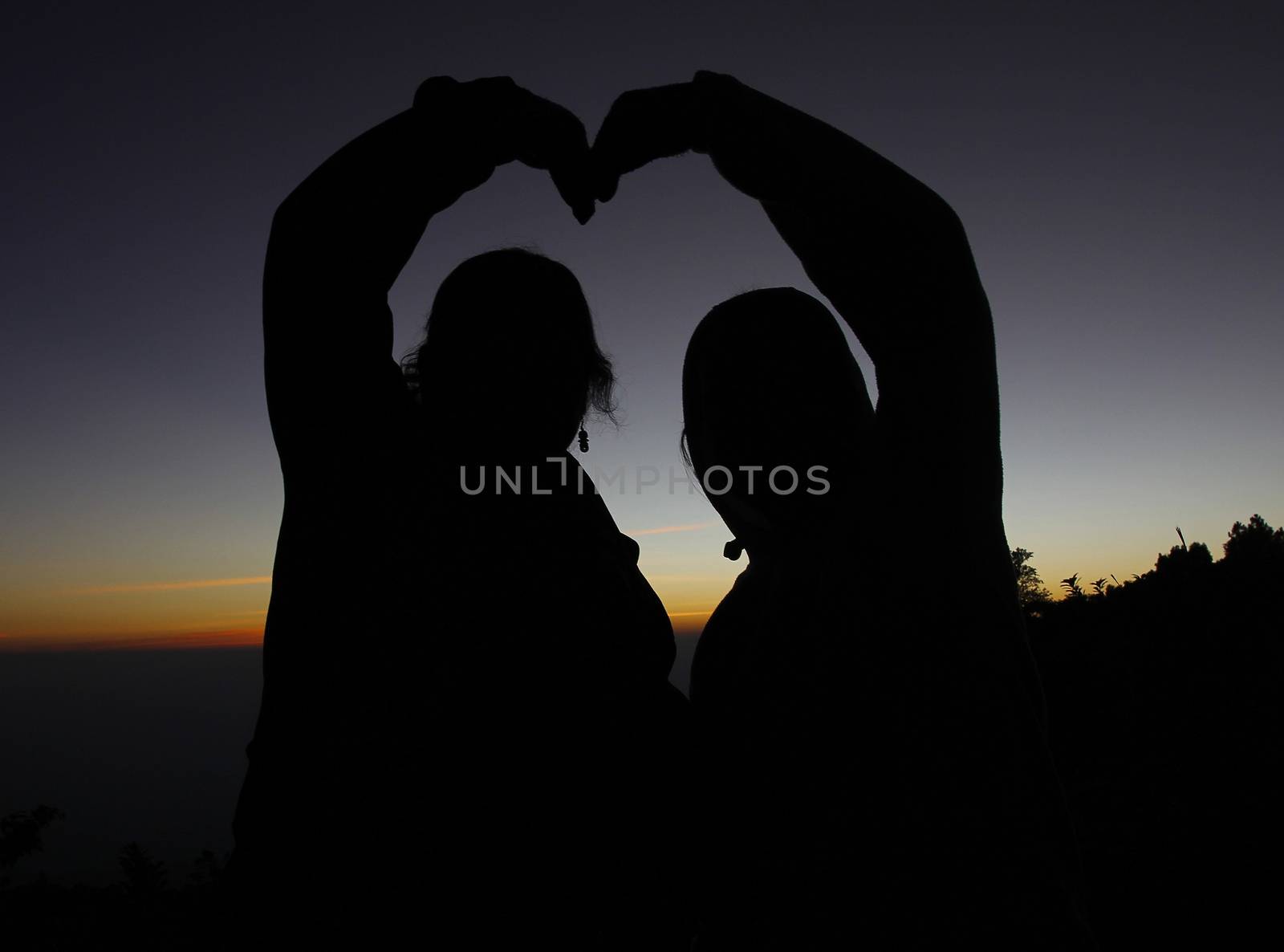 action love hand Silhouette sun set