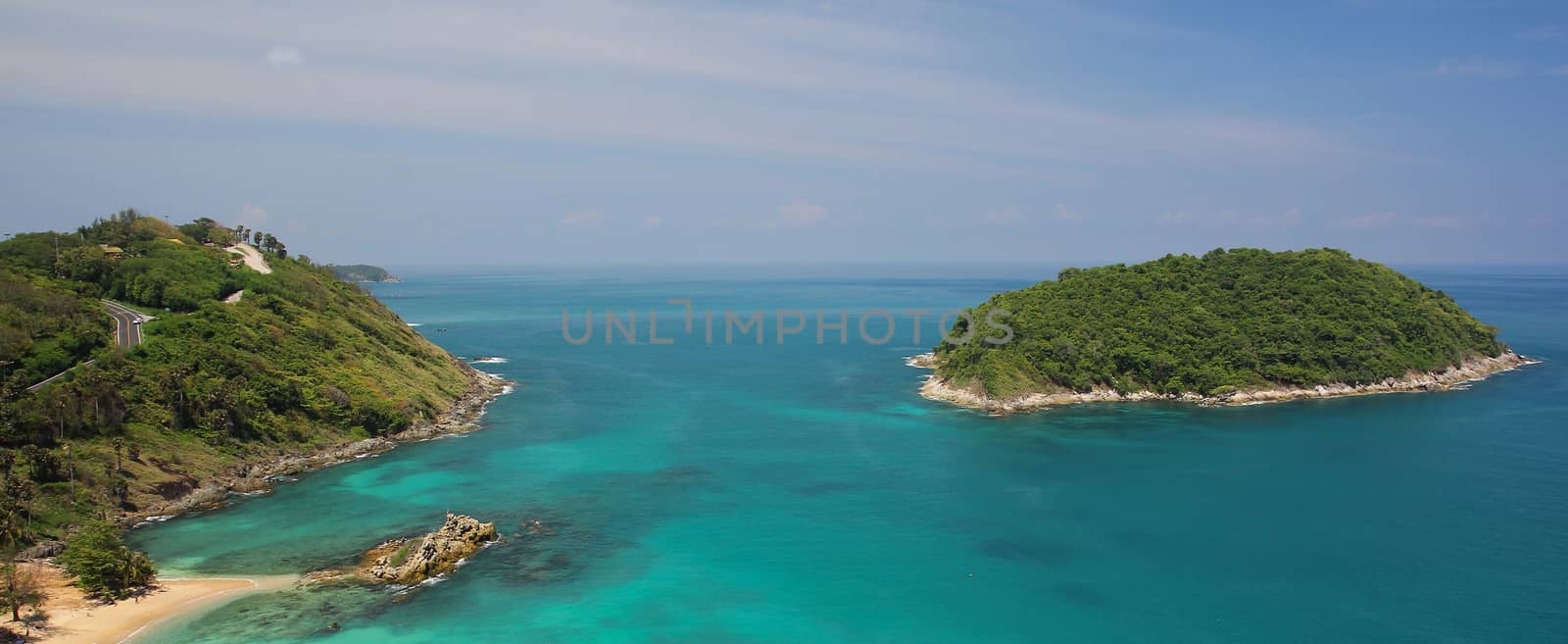 Tropical sea scenery. Panoramic composition in very high resolut by pumppump