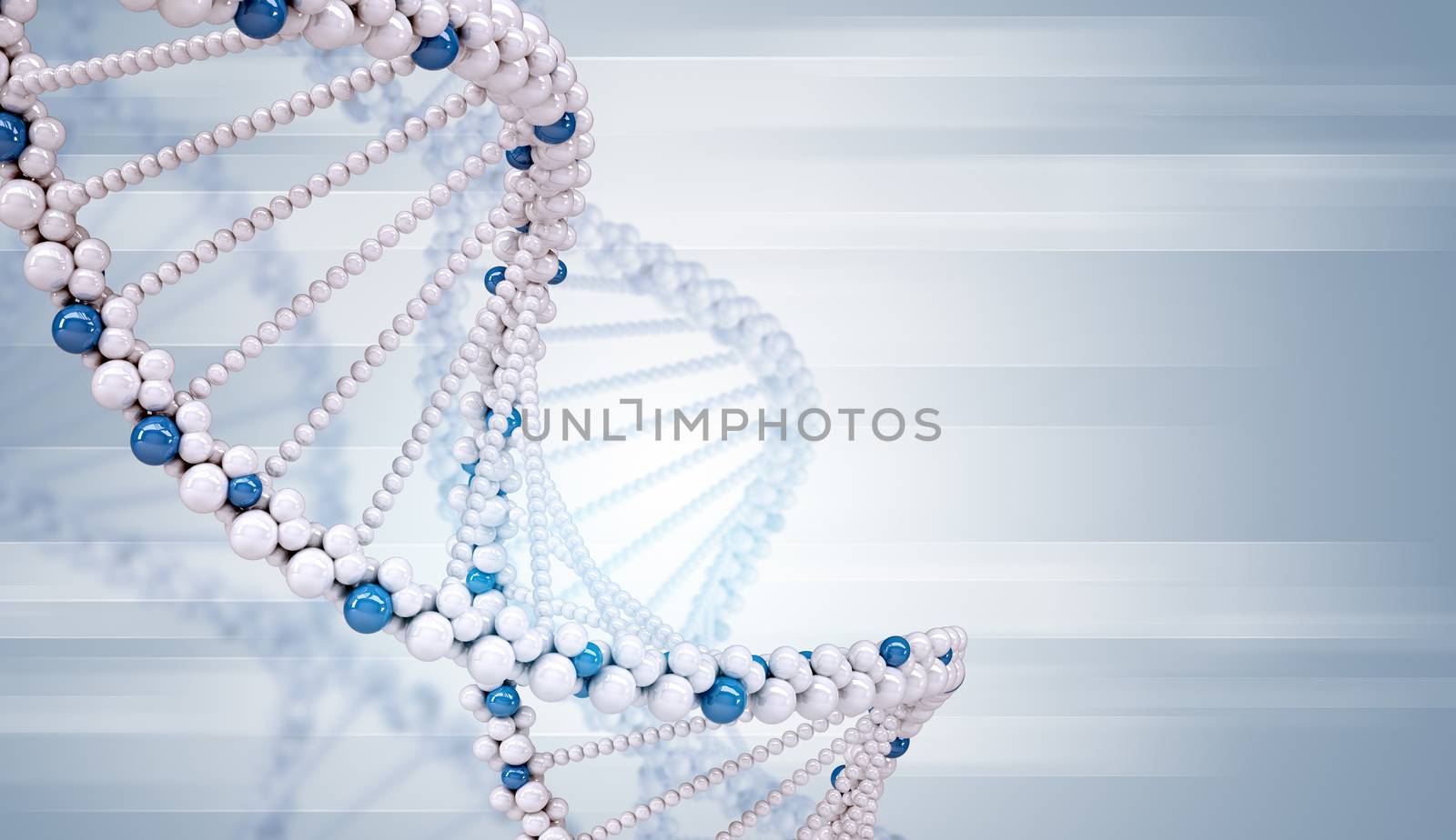 DNA molecule on abstract blue background, medicine concept