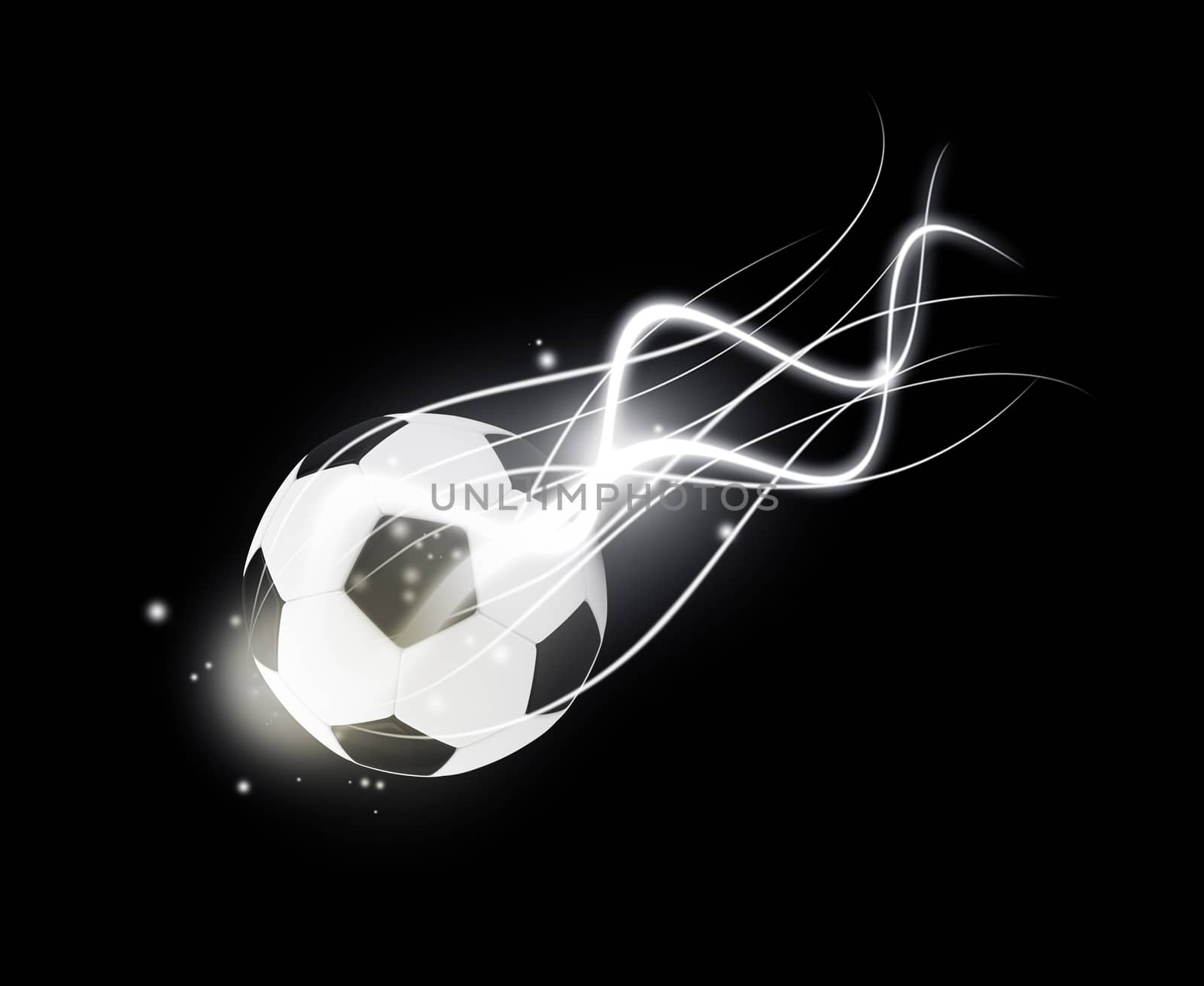 Flying football with energy light by cherezoff