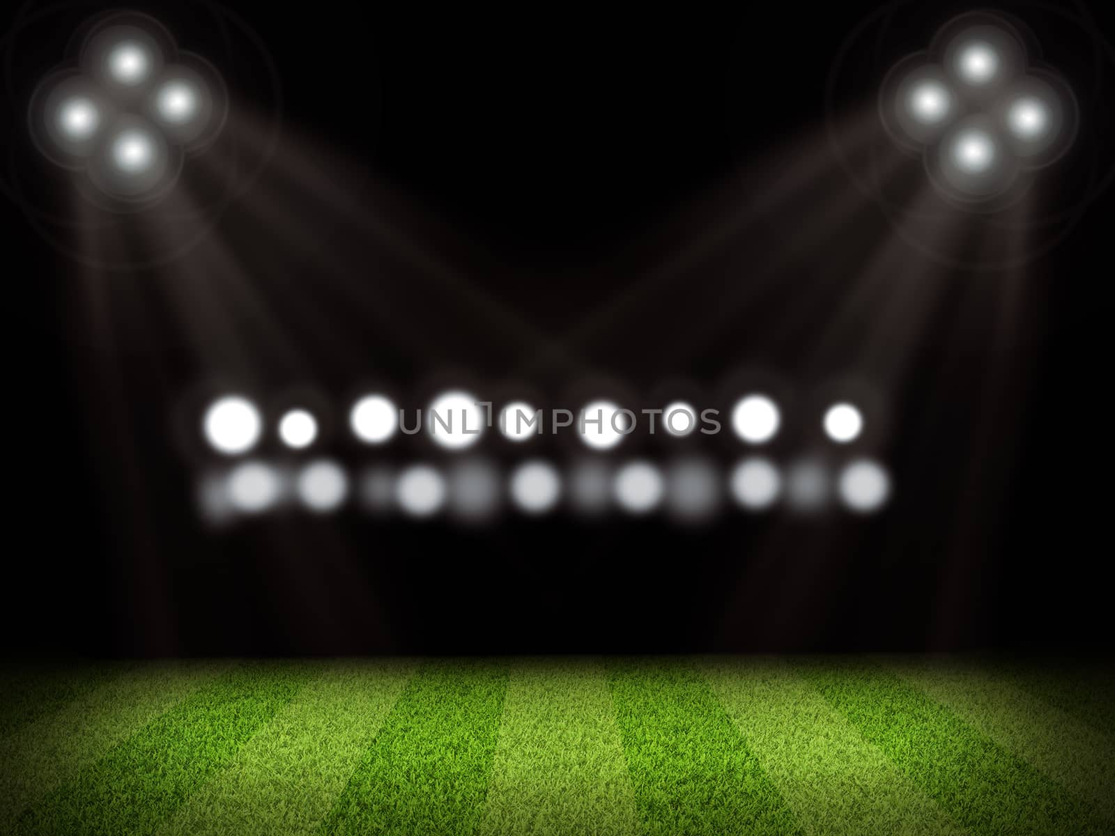 Football field and bright lights, sport concept