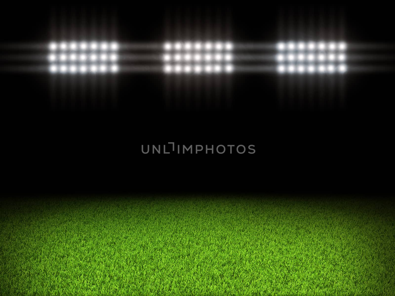 Football field and bright lights by cherezoff