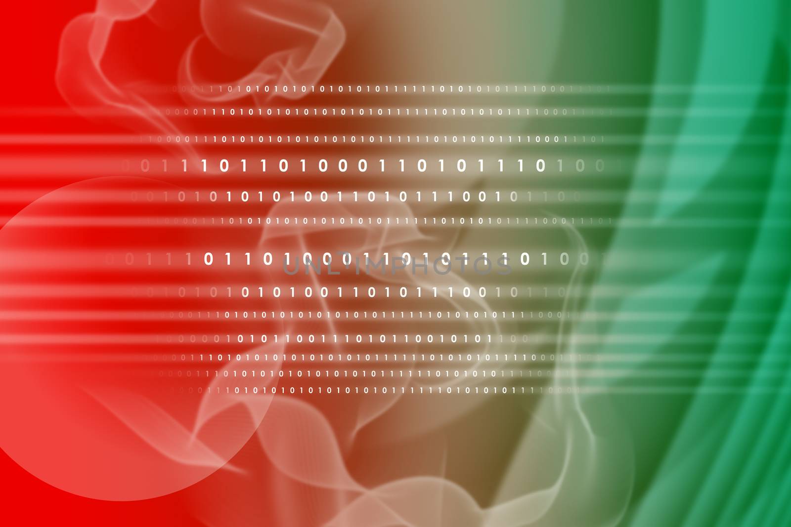 Abstract green and red background with numbers