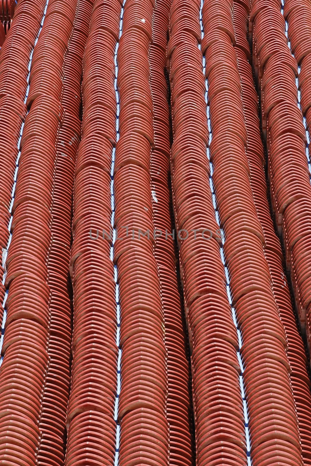 red new roof tile temple ,thailand by pumppump