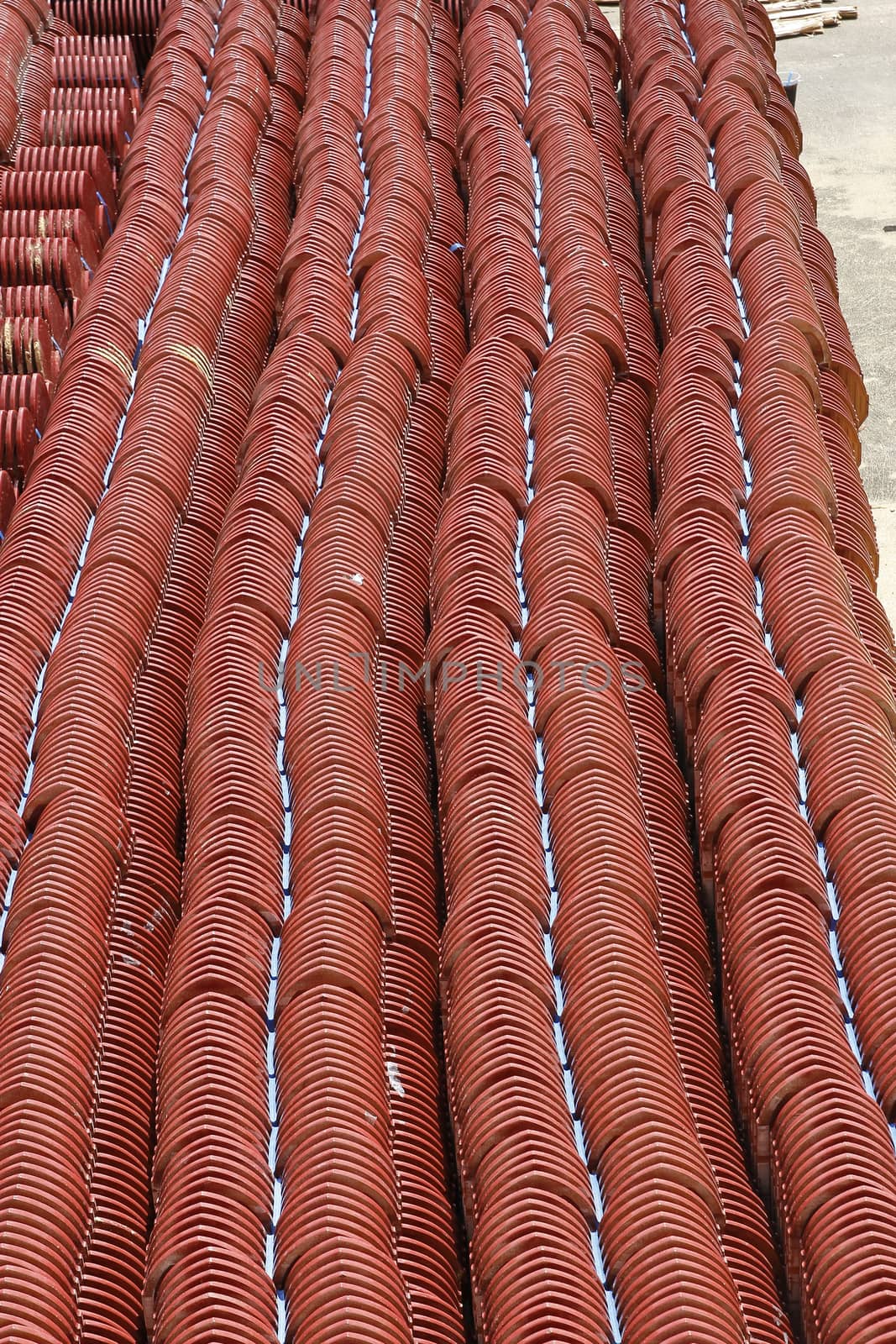 red new roof tile temple ,thailand