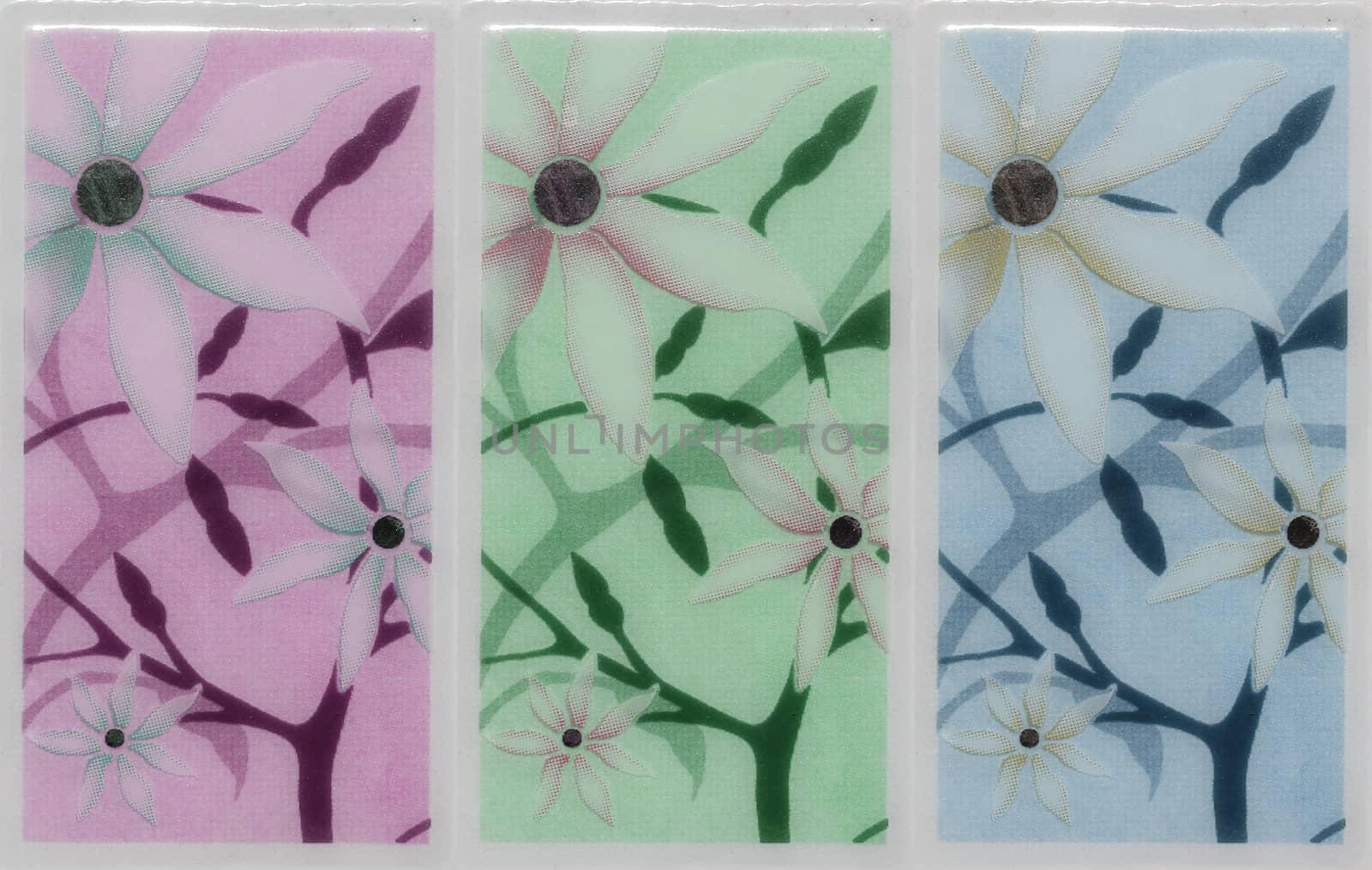 three colors flower tile