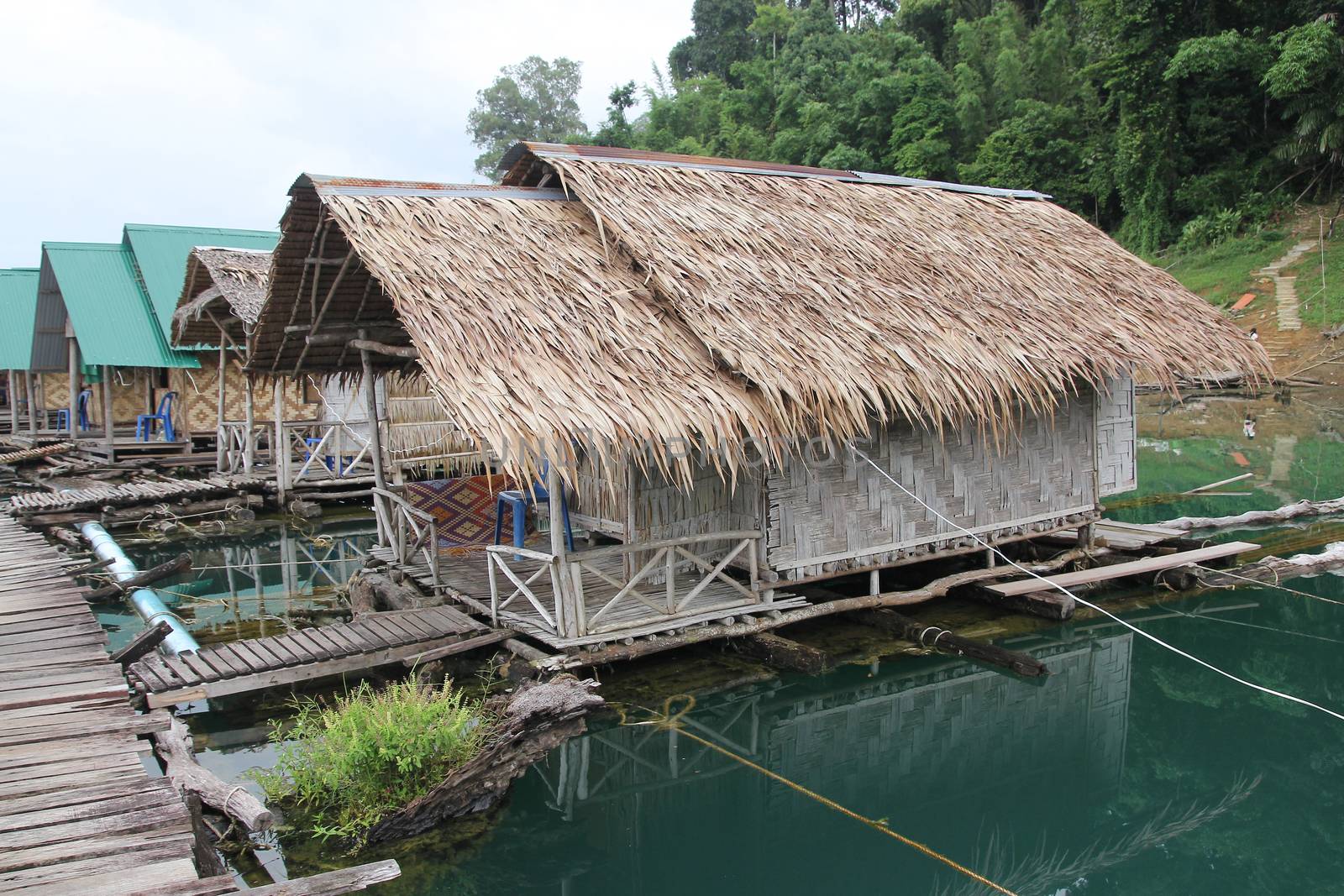 The village  on the water at Cheowlan ,thailand