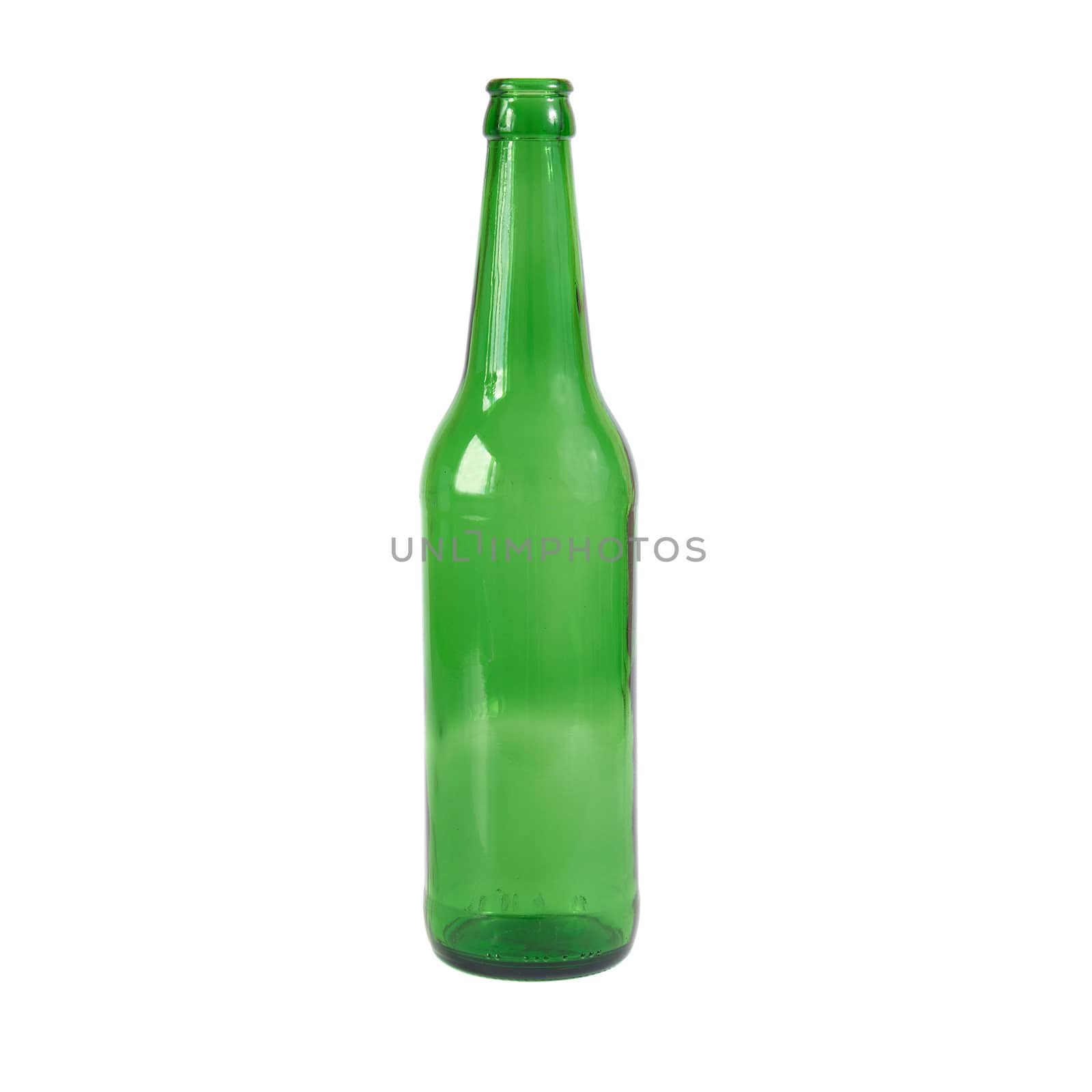 Green bottle isolated on the white background