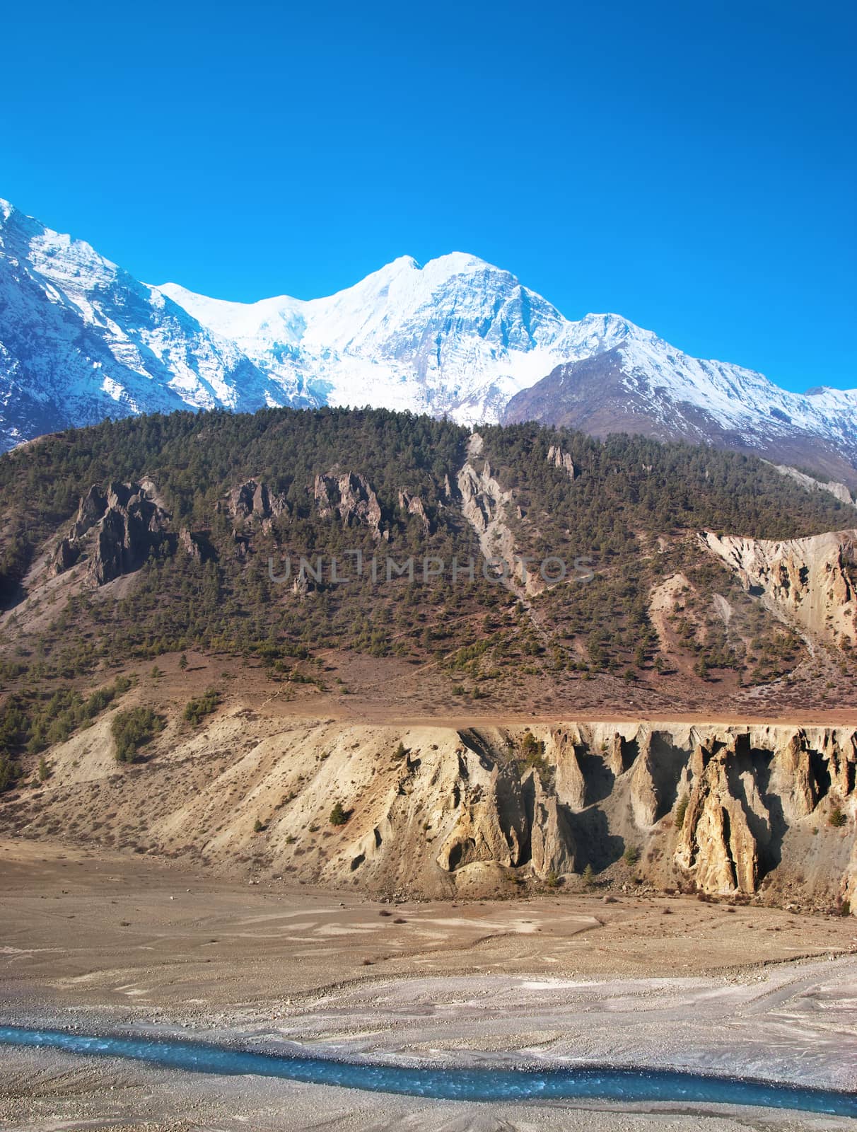 Marsyangdi river, pass through the Tibetan valley.