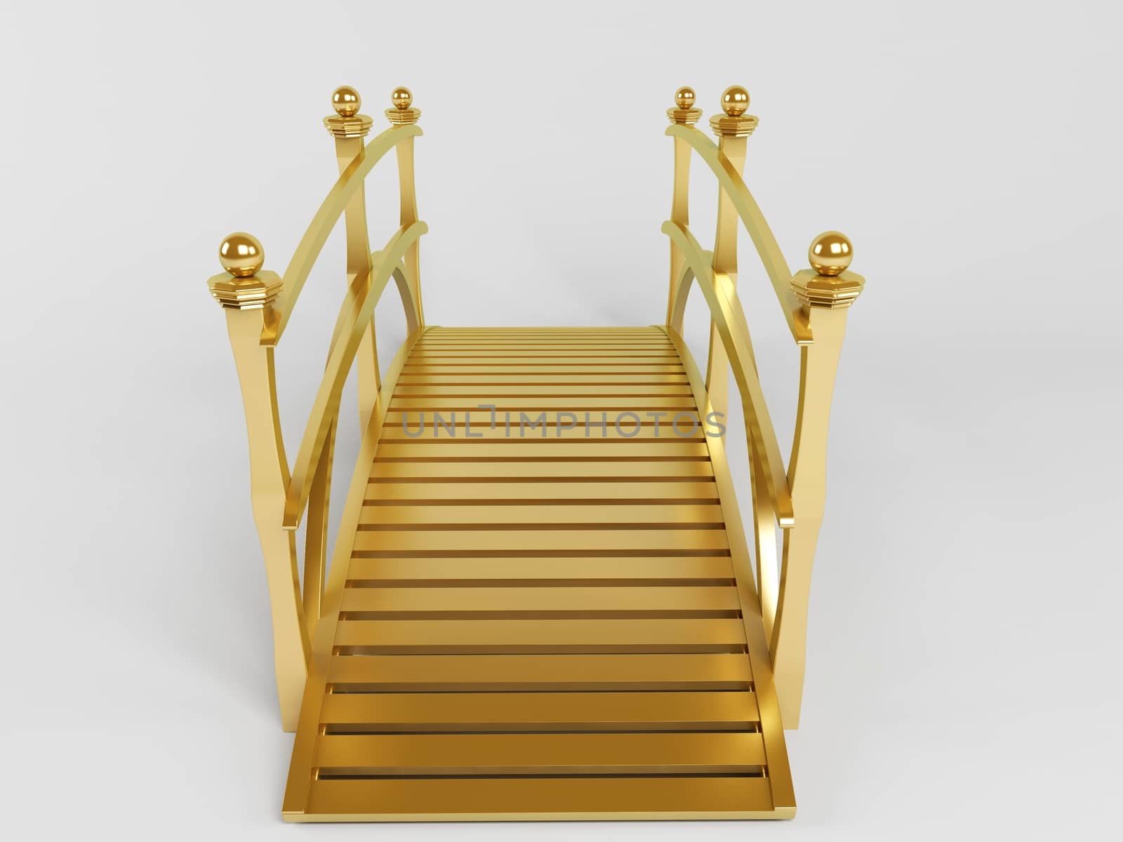 isolated 3d golden bridge by fares139