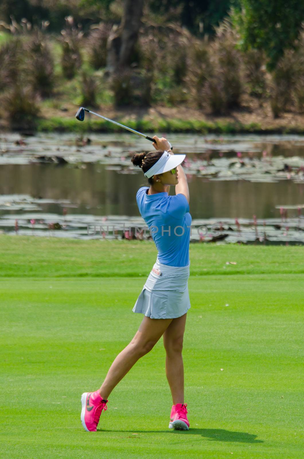 CHONBURI - FEBRUARY 27: Michelle Wie of USA in Honda LPGA Thailand 2016 at Siam Country Club, Pattaya Old Course on February 27, 2016 in Chonburi, Thailand.