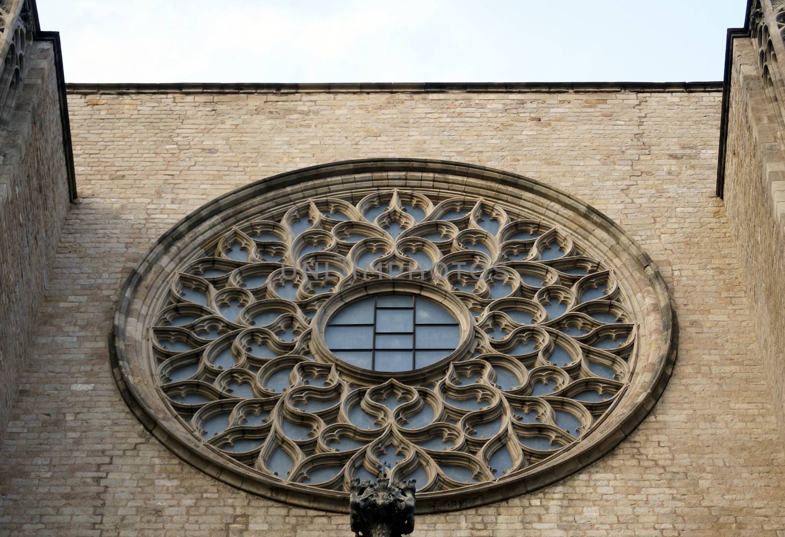 Detail of the facade of church Santa Maria del Mar in Barcelona