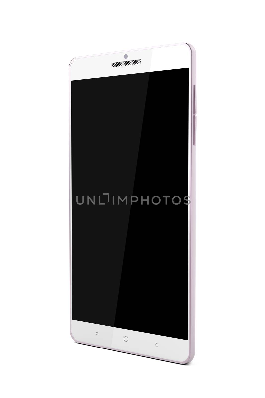 Rose gold smartphone on white background