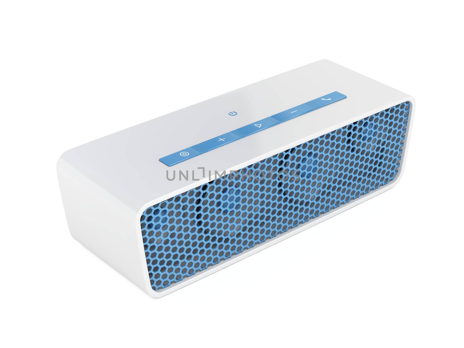 Wireless speaker on white background