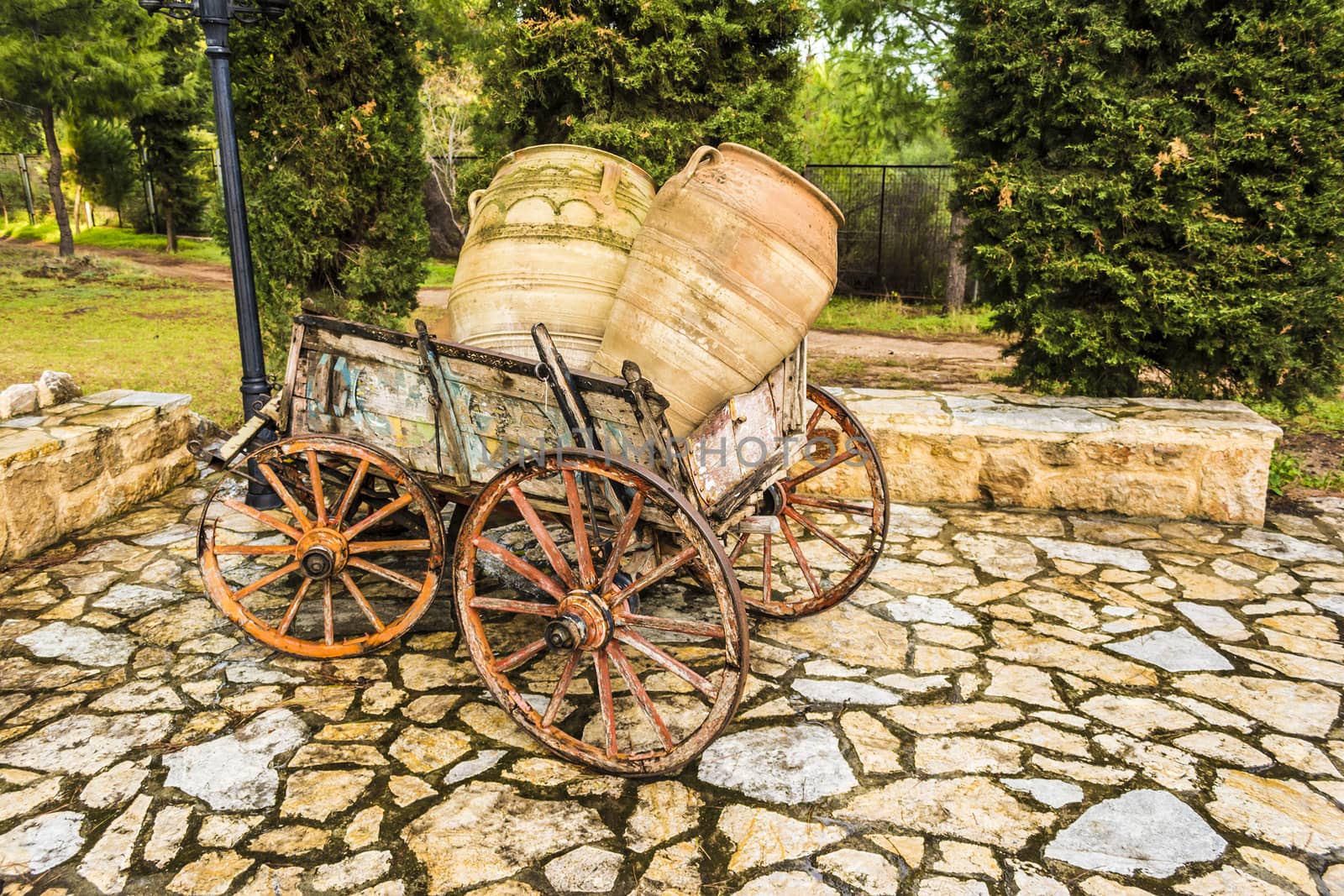 Old horse drawn wooden cart by ankarb