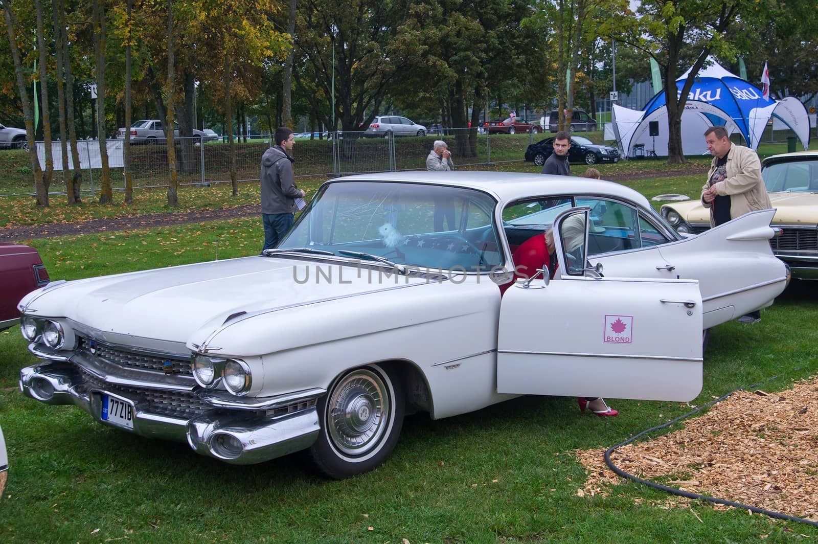 Tartu - September 26: Cadillac Deville at the Tartu Motoshow on September 26, 2015 in Tartu, Estonia