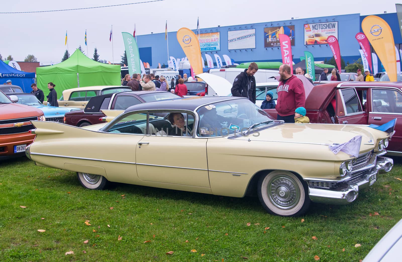 Tartu - September 26: Cadillac Deville at the Tartu Motoshow on September 26, 2015 in Tartu, Estonia