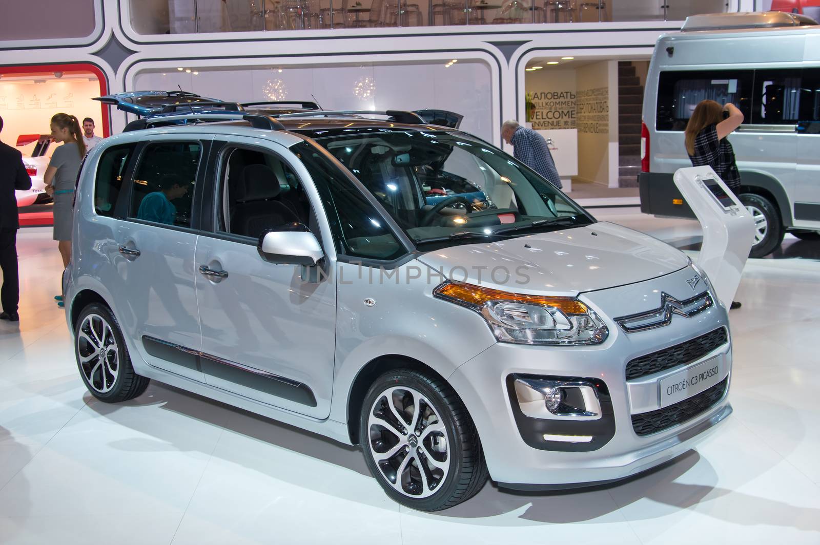 MOSCOW-SEPTEMBER 2: Citroen C3 Picasso at the Moscow International Automobile Salon on September 2, 2014 in Moscow, Russia.