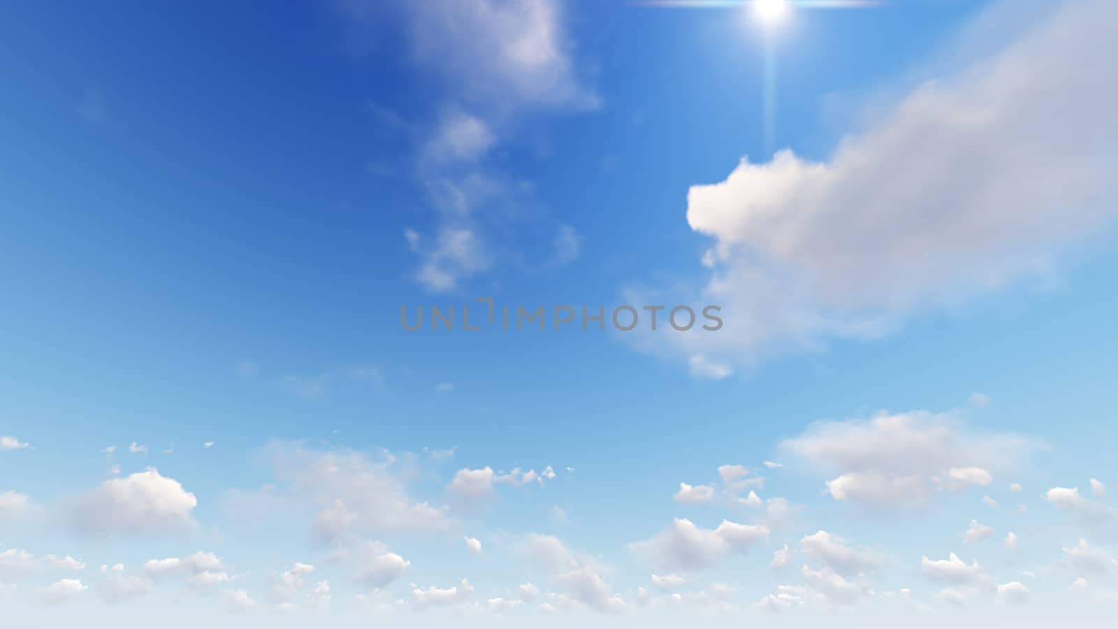 Cloudy blue sky abstract background, blue sky background with tiny clouds, 3d illustration