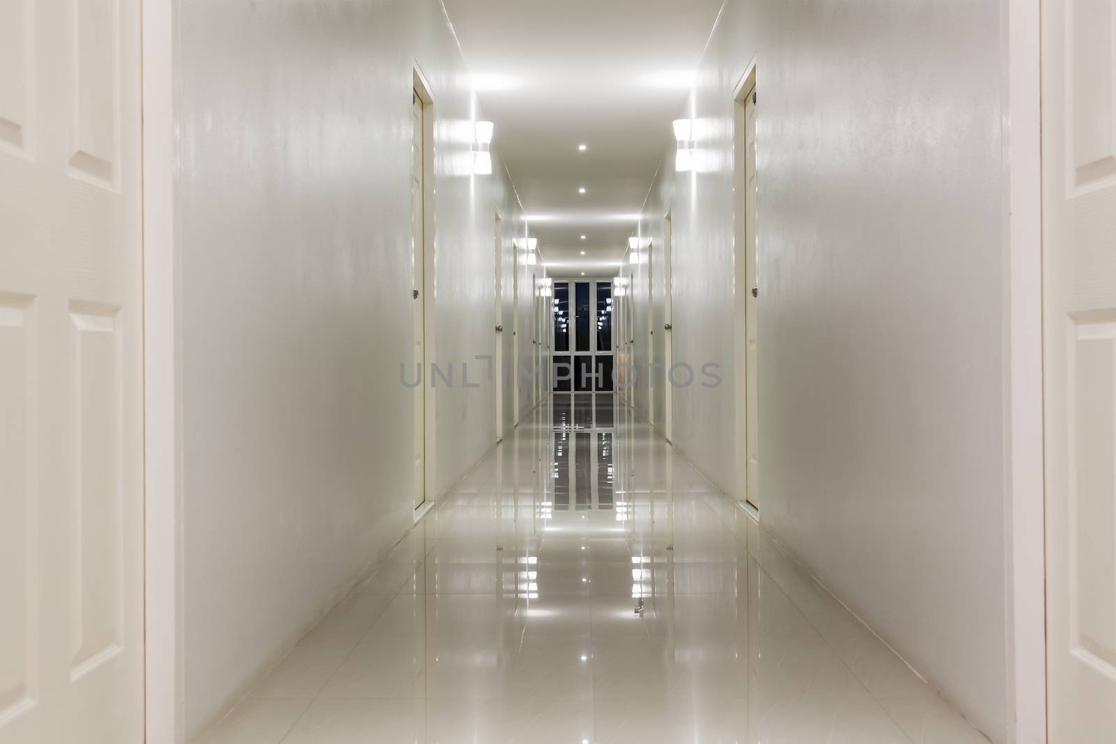 Empty Corridor Hallway, and room doors