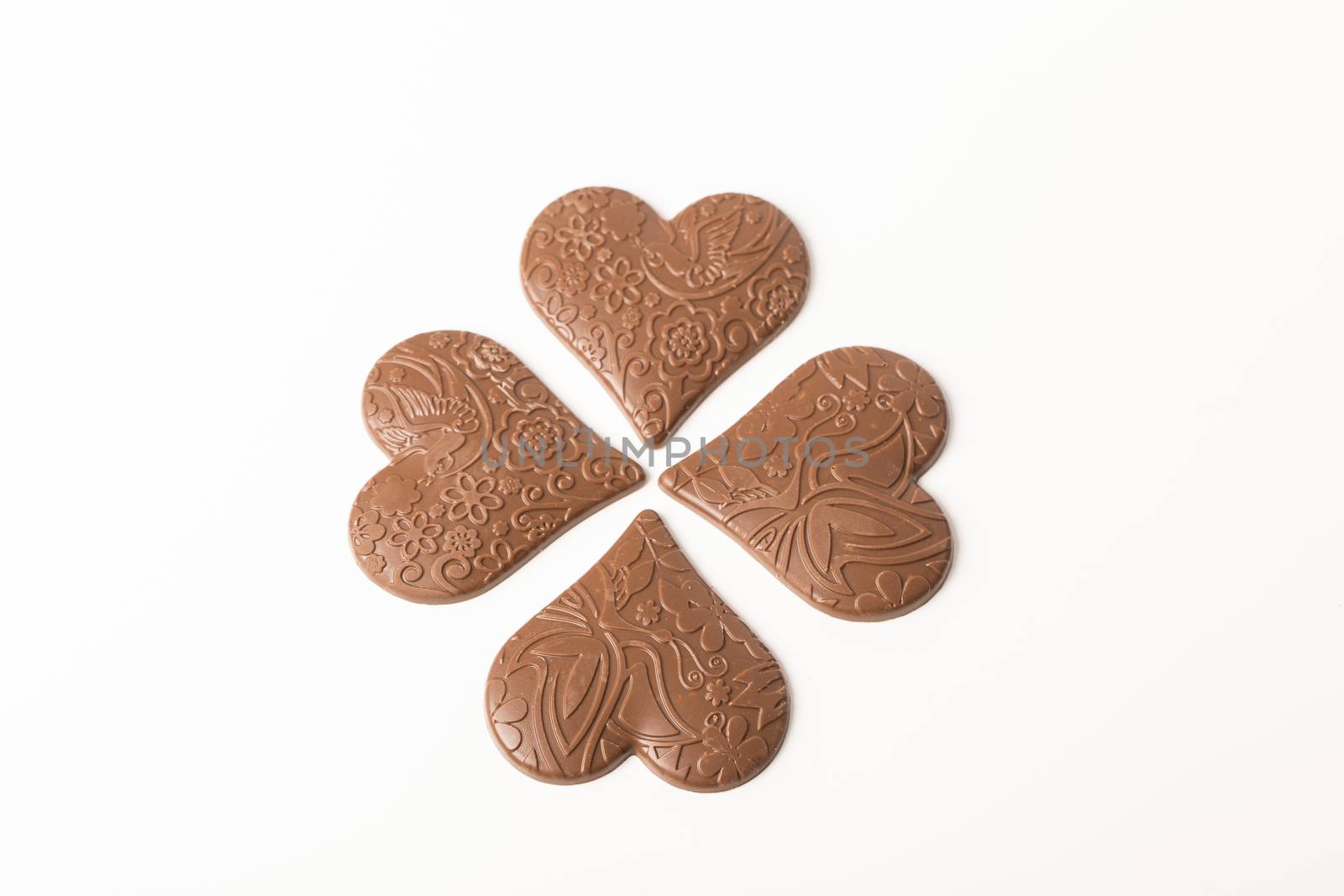 chocolate heart  on white background, love weeding valentine concept