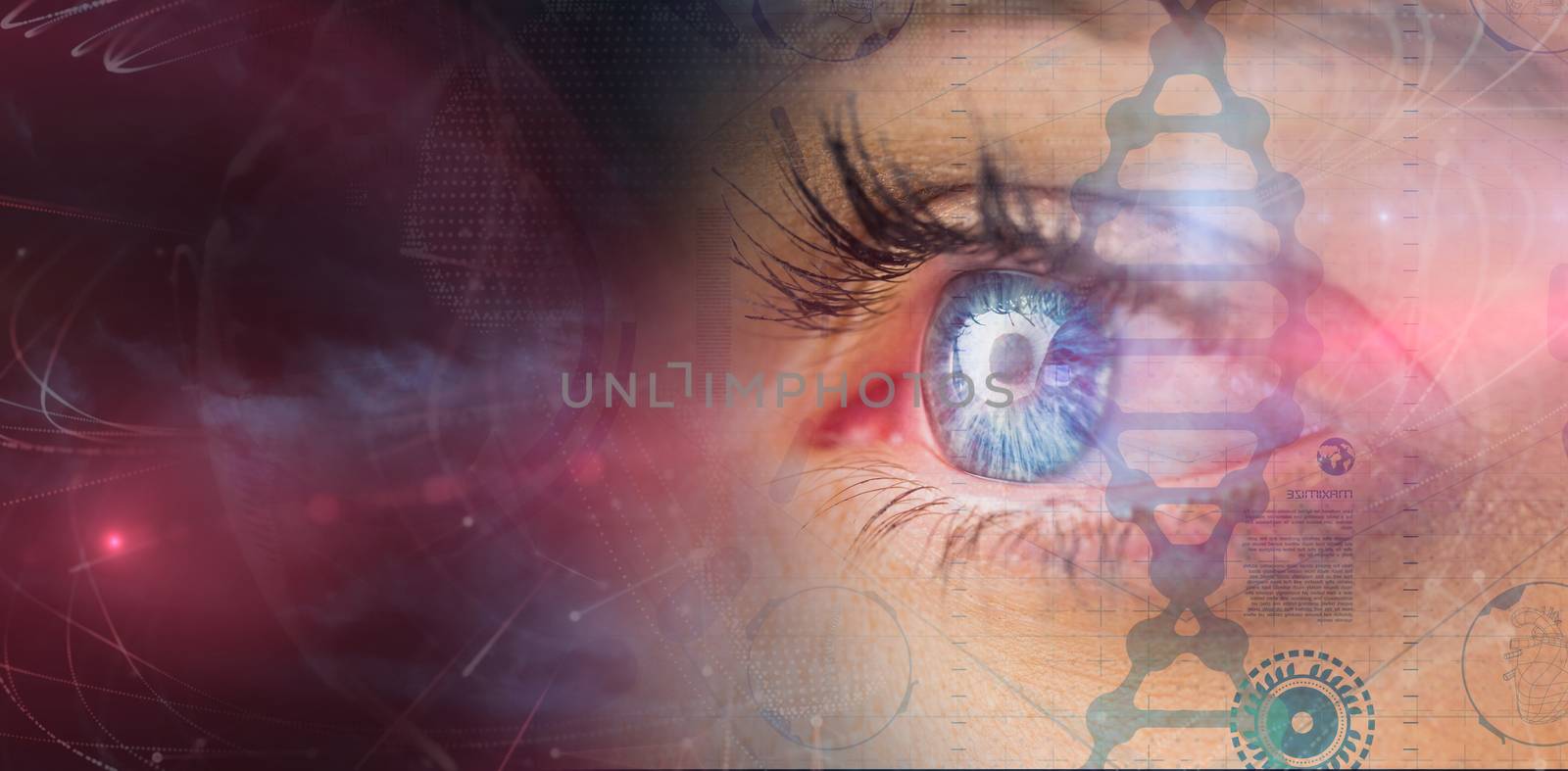Composite image of close up of female blue eye by Wavebreakmedia
