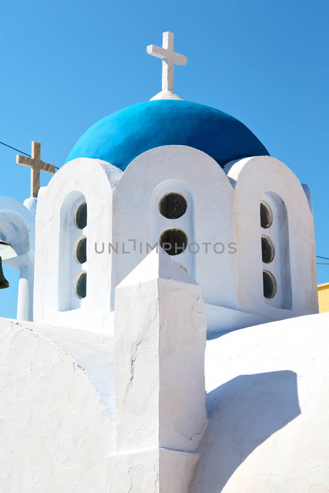 in     santorini     greece old construction and      the sky