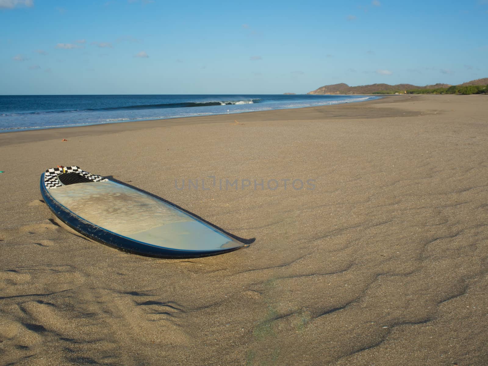 Surfing table, surf on pacific cental america beach