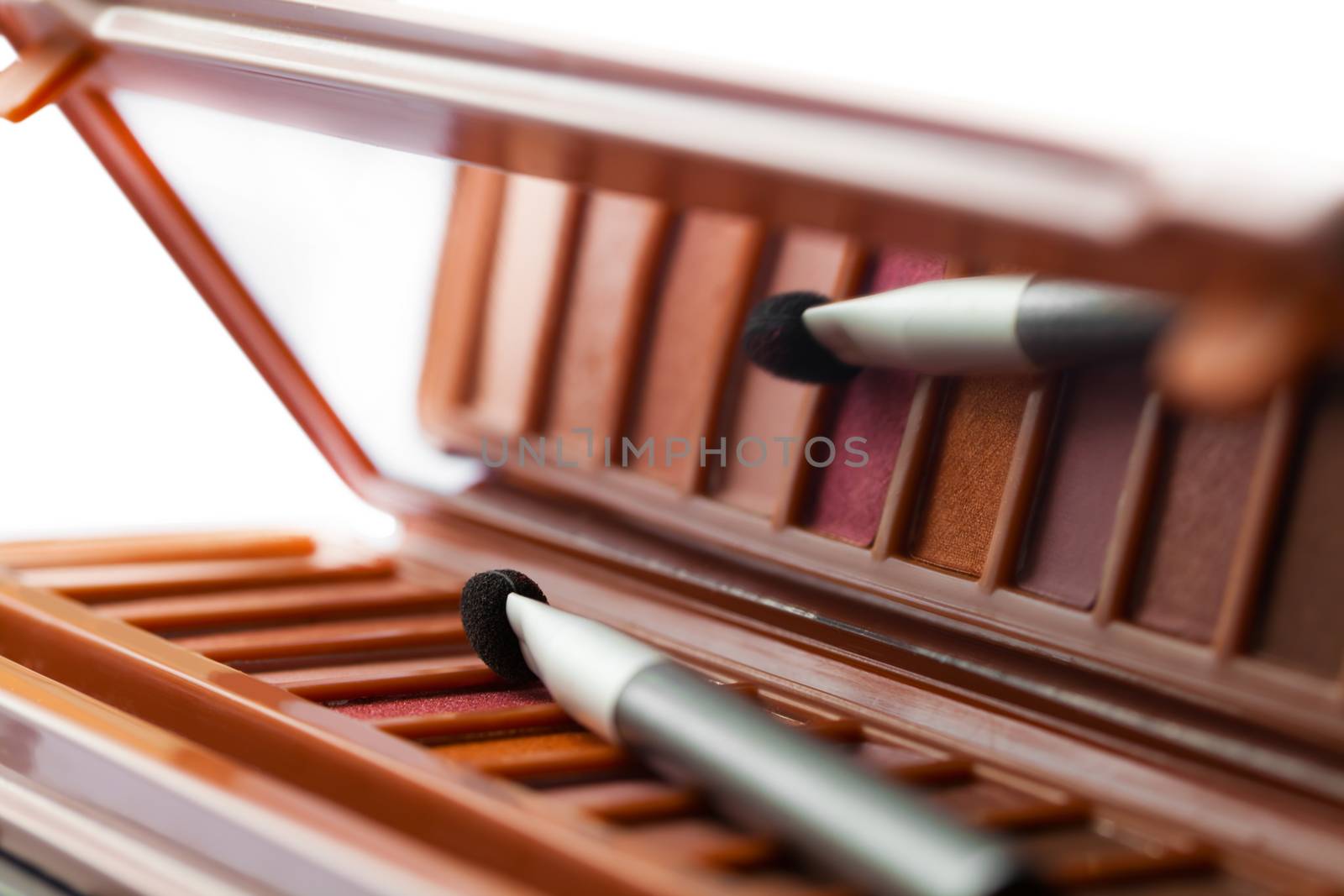 set of decorative cosmetics, Eyeshadow Palette and brush