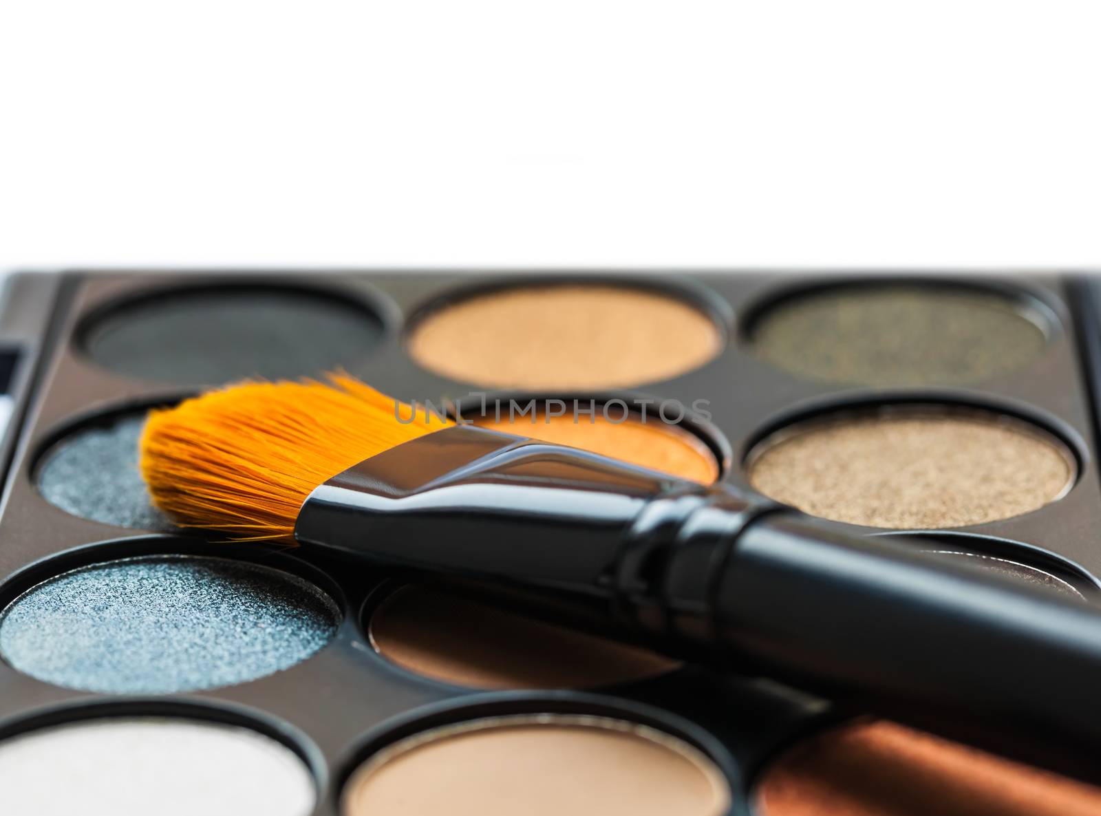 set of decorative cosmetics, Eyeshadow Palette and brush