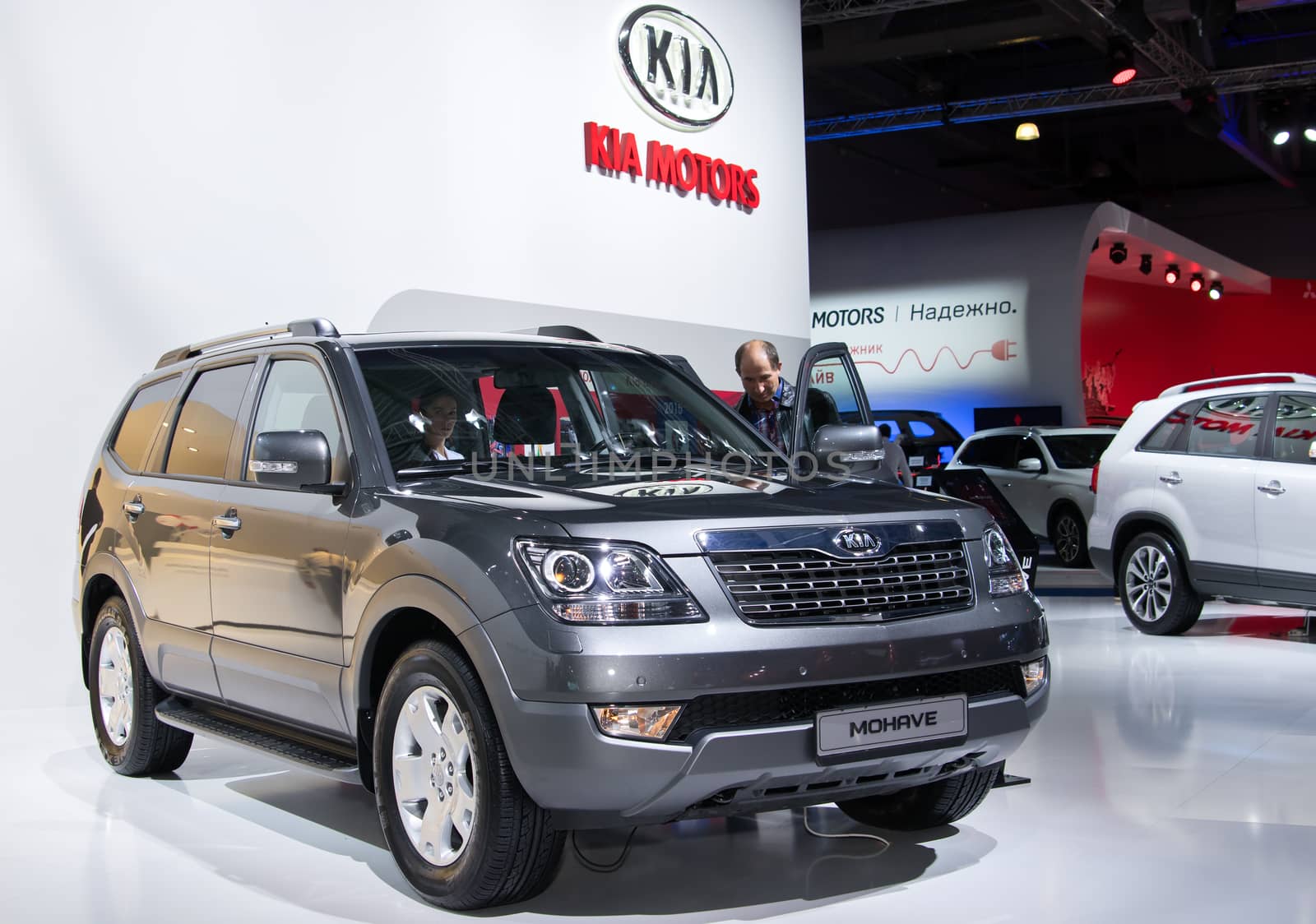 MOSCOW-SEPTEMBER 2: Kia Mohave at the Moscow International Automobile Salon on September 2, 2014 in Moscow, Russia