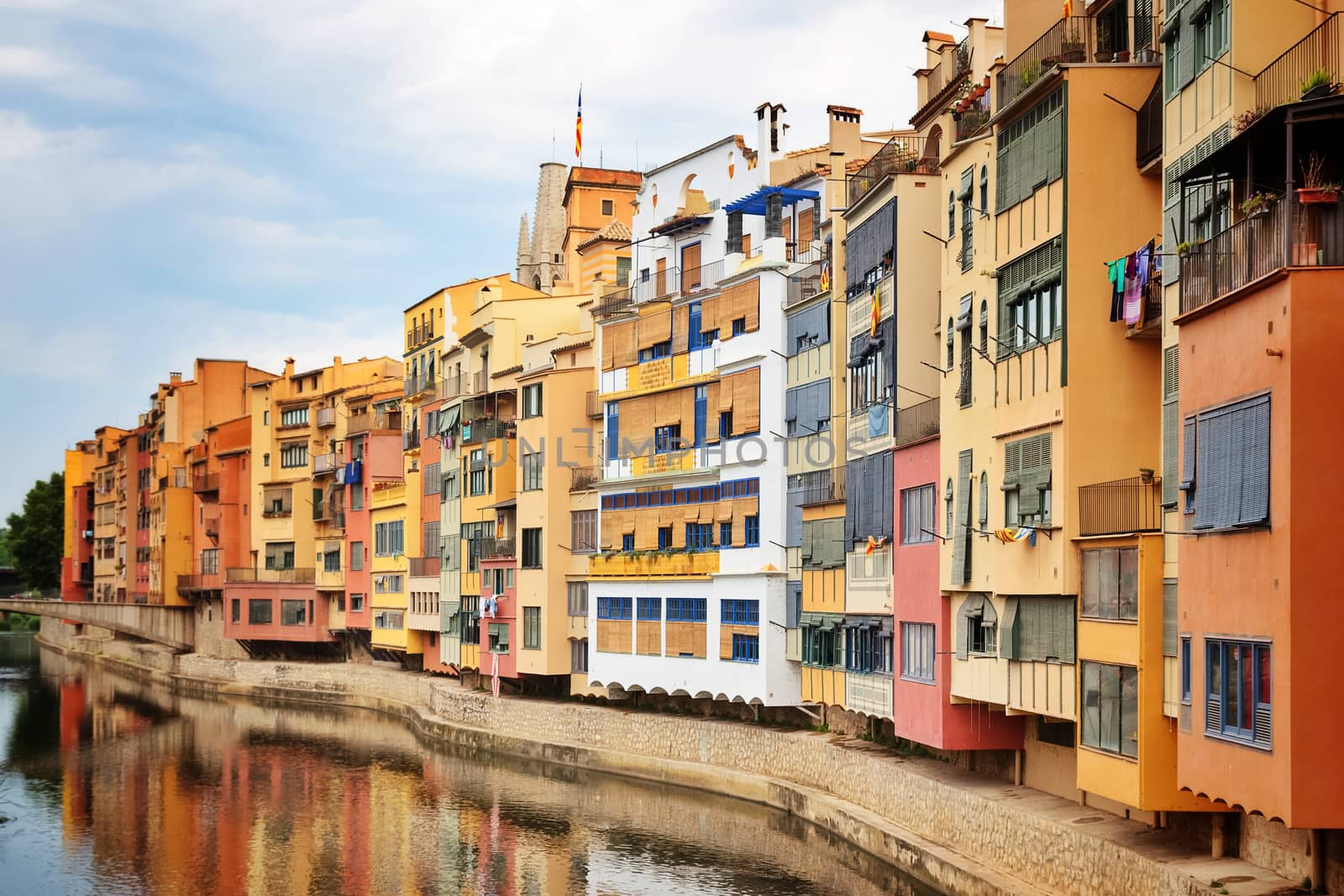 Picturesque buildings along the river in Girona, Catalonia by anikasalsera