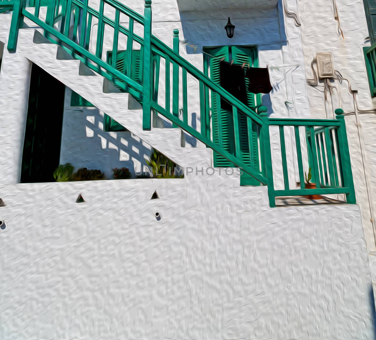   isle of     greece antorini europe old house and white color