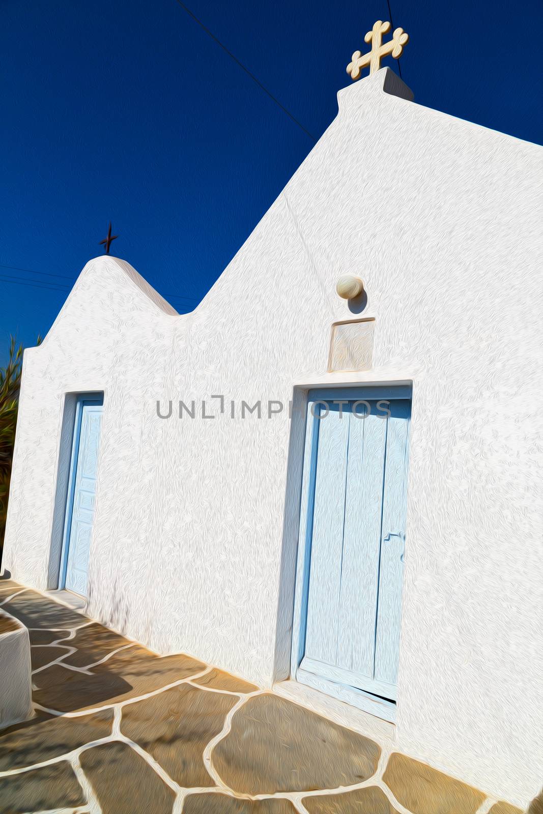 in     santorini       greece old construction and      the sky