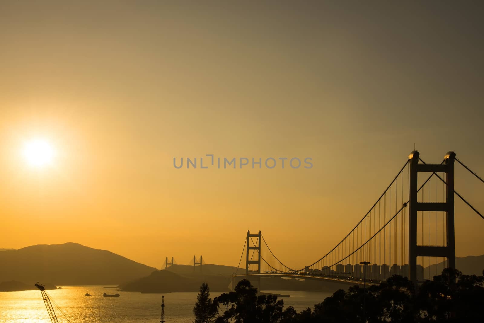 Hong Kong Bridge,It is beautiful Tsing Ma Bridge in Hong Kong by Yuri2012