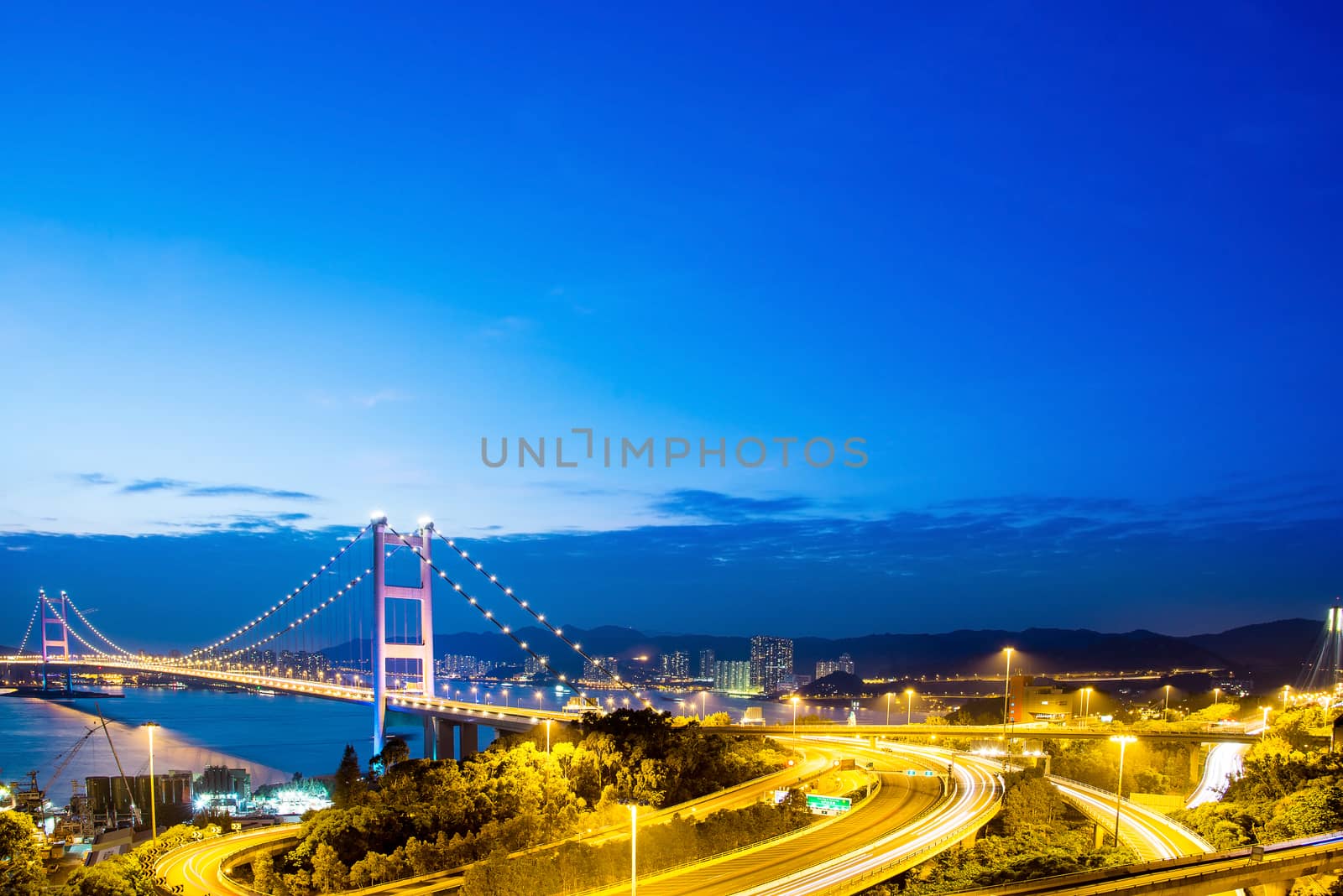 Hong Kong Bridge,It is beautiful Tsing Ma Bridge in Hong Kong by Yuri2012