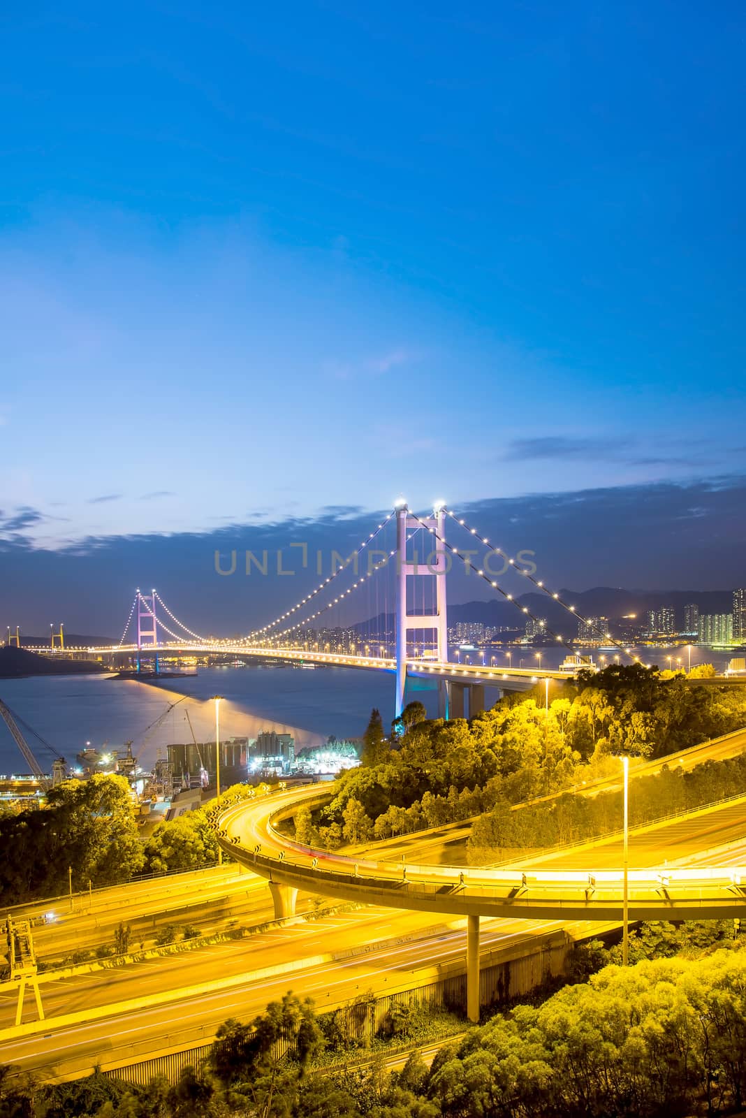 Hong Kong Bridge,It is beautiful Tsing Ma Bridge in Hong Kong by Yuri2012