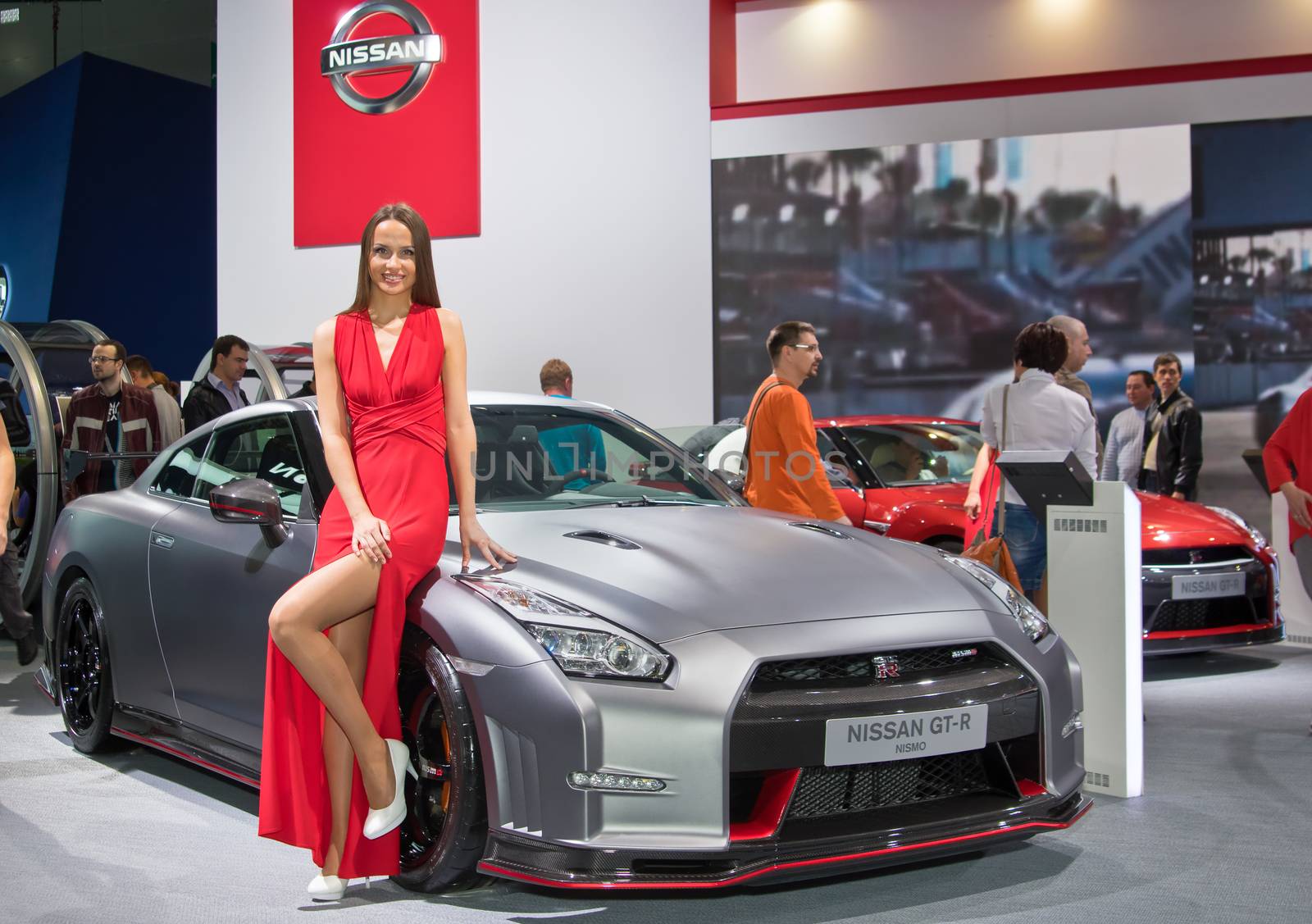 MOSCOW-SEPTEMBER 2: Nissan GT-R Nismo at the Moscow International Automobile Salon on September 2, 2014 in Moscow, Russia.