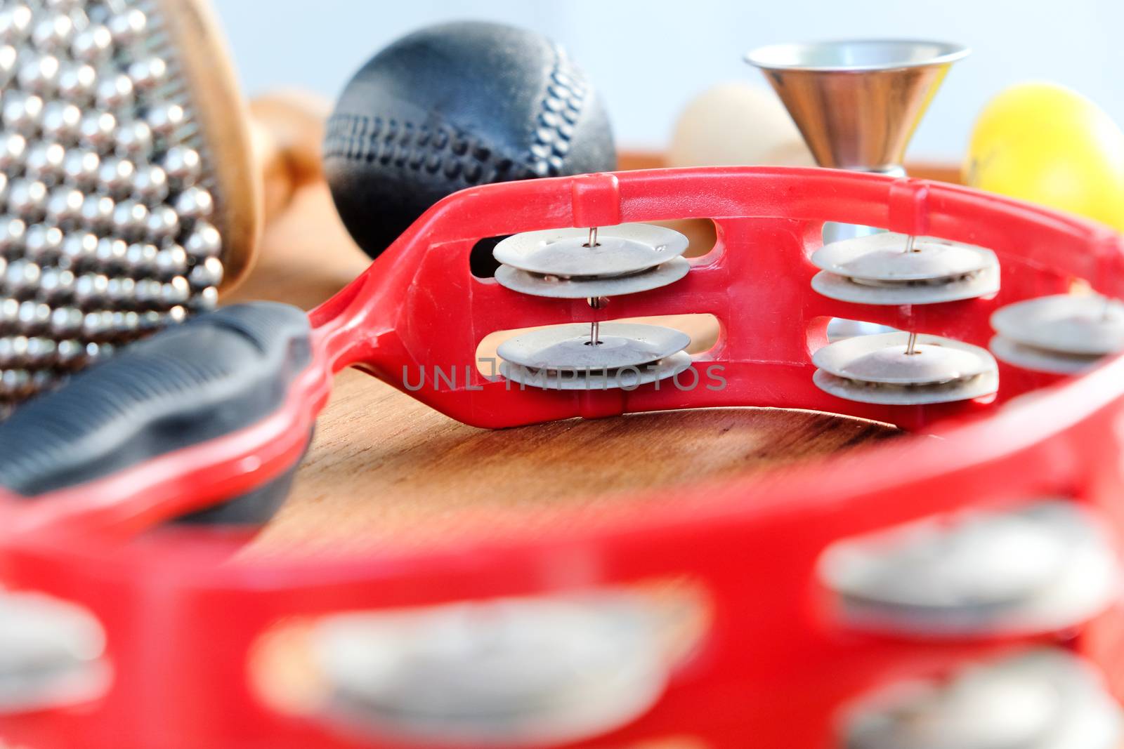 Set of percussion instruments background
