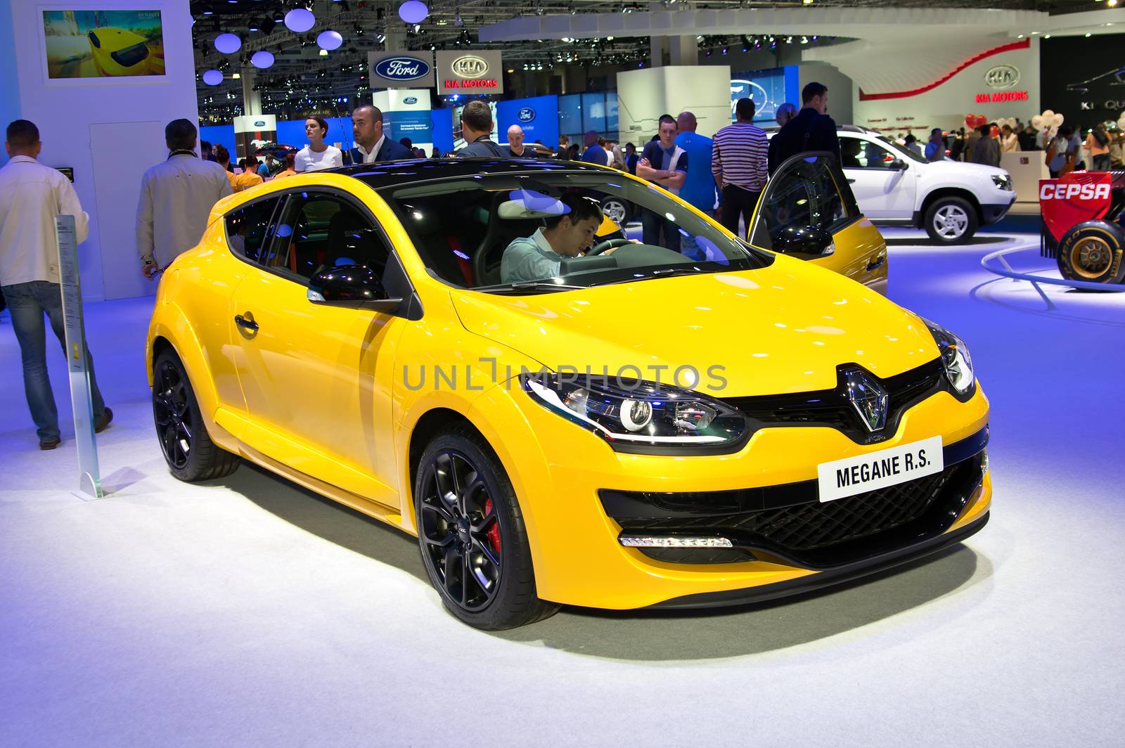MOSCOW-SEPTEMBER 2: Renault Megane RS at the Moscow International Automobile Salon on September 2, 2014 in Moscow, Russia