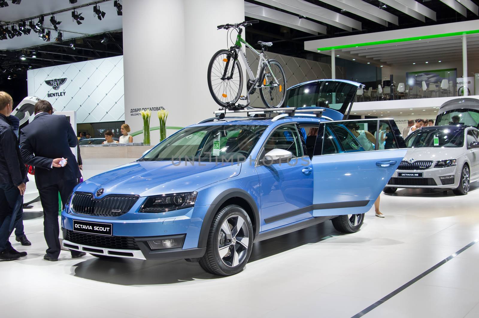 MOSCOW-SEPTEMBER 2: Skoda Octavia Scout at the Moscow International Automobile Salon on September 2, 2014 in Moscow, Russia