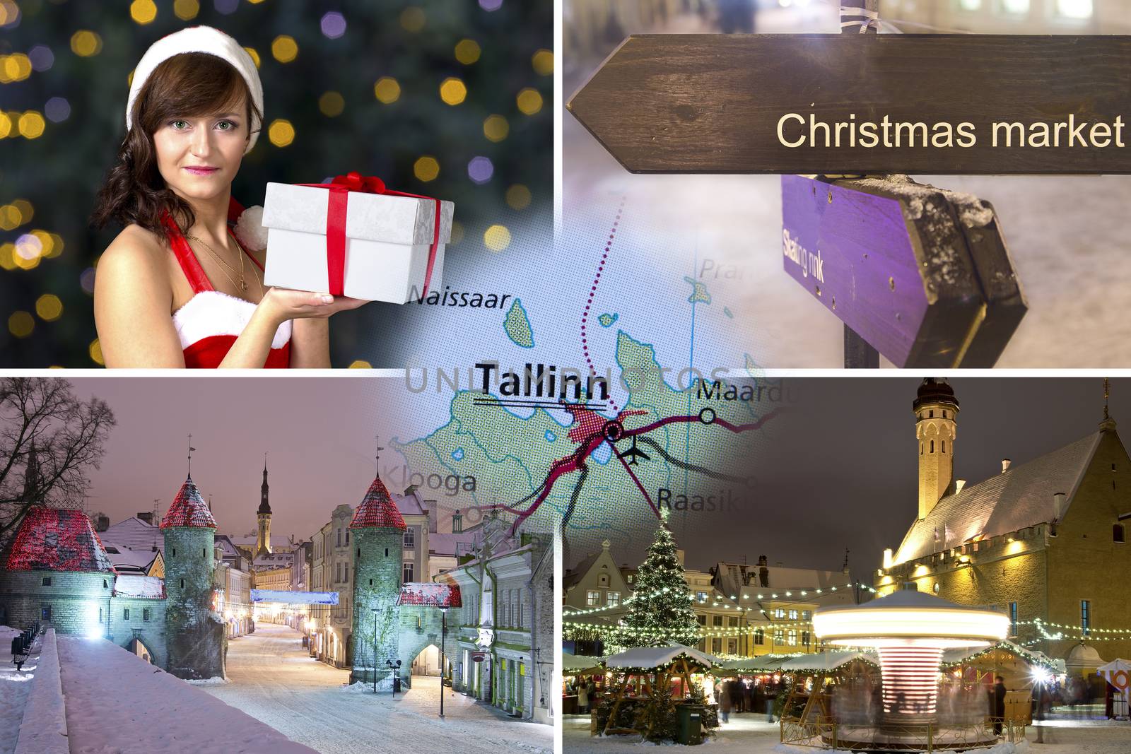 Christmas and New Year collage, Tallinn, Estonia