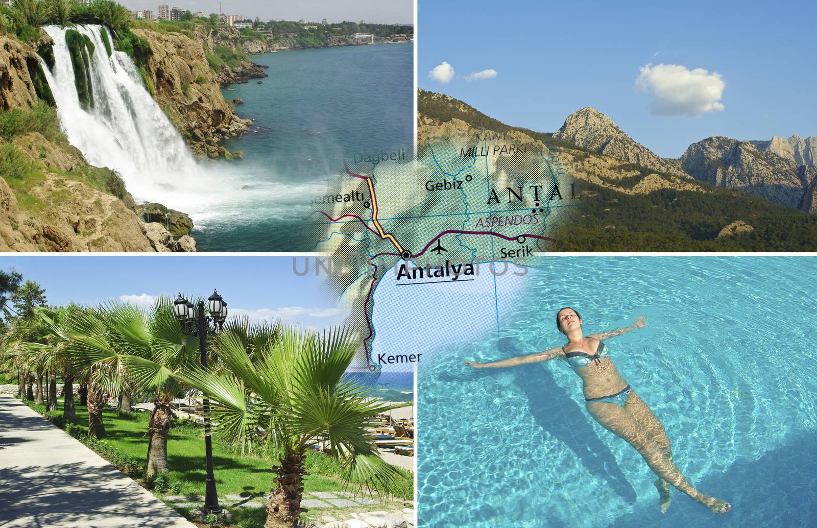 Collage of summer in Antalya, Turkey