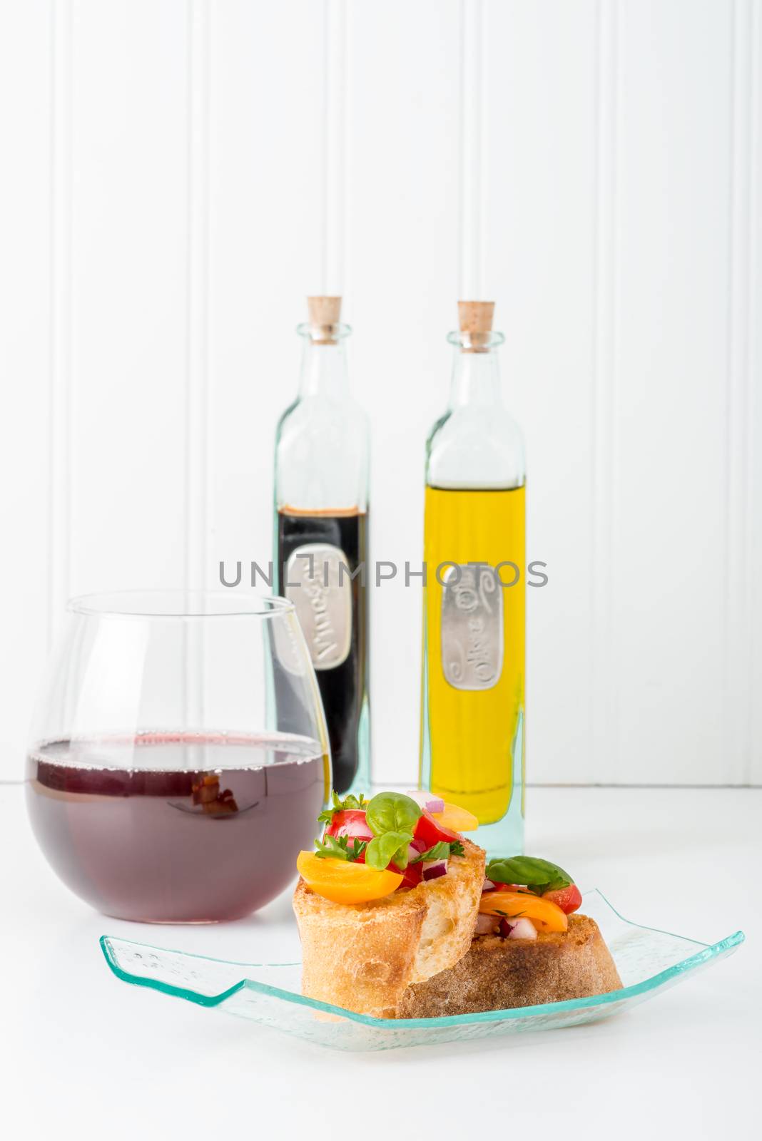 Bruschetta and Wine Portrait by billberryphotography