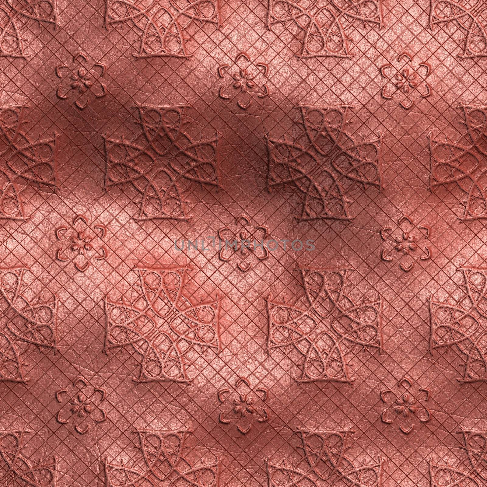 Plastic background tiles with embossed abstract ornament