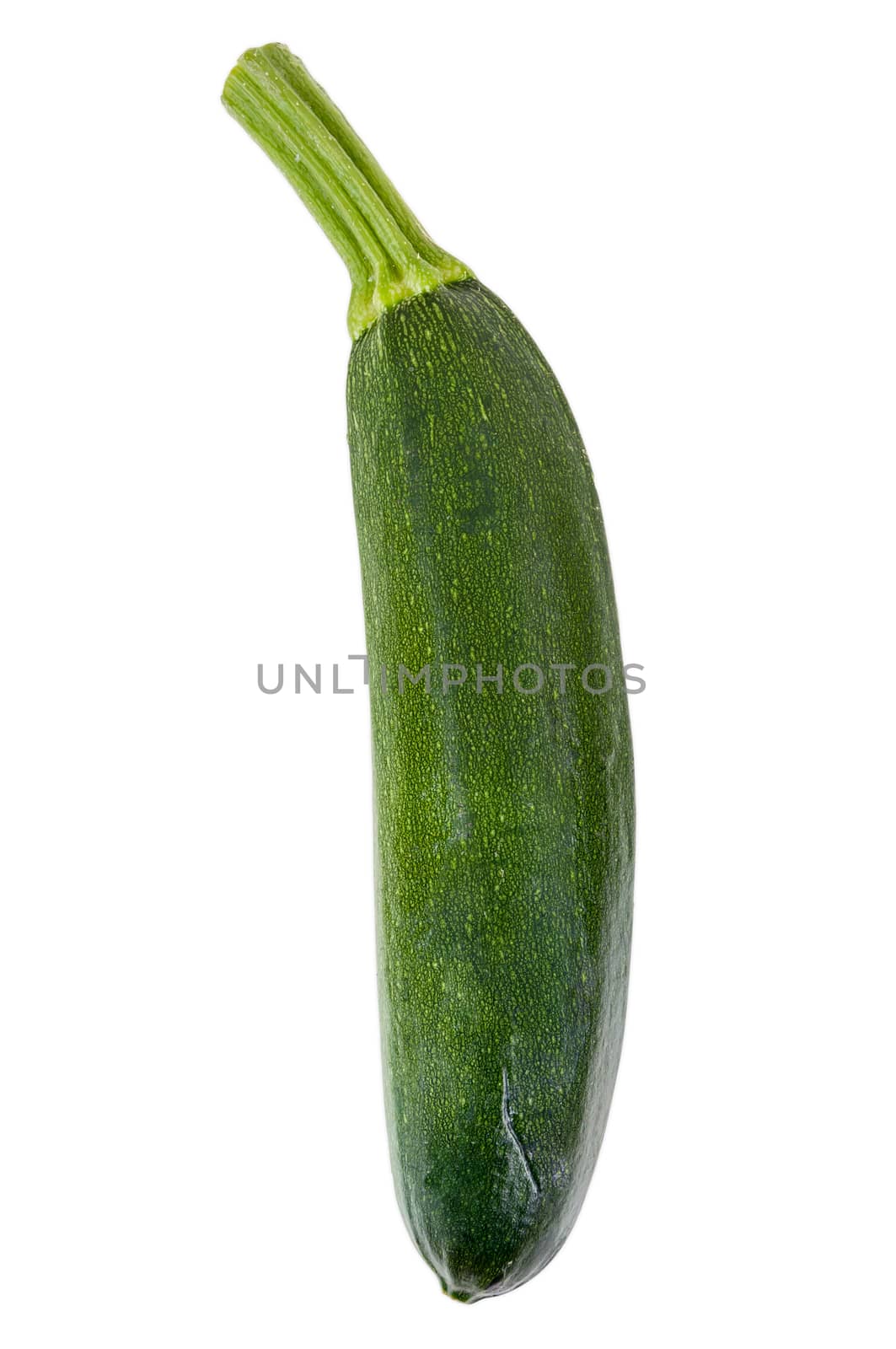 Single zucchini isolated on white background with clipping path